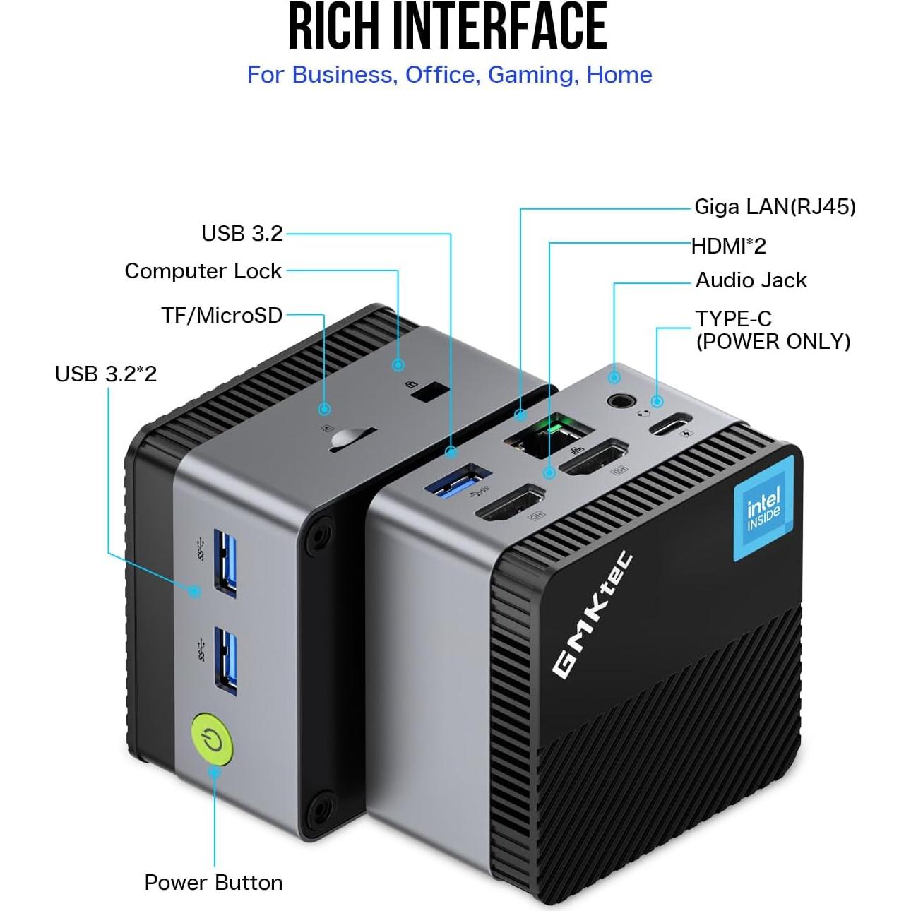 Mini PC GMKtec G5 Intel N97 12GB RAM 512GB SSD 4K