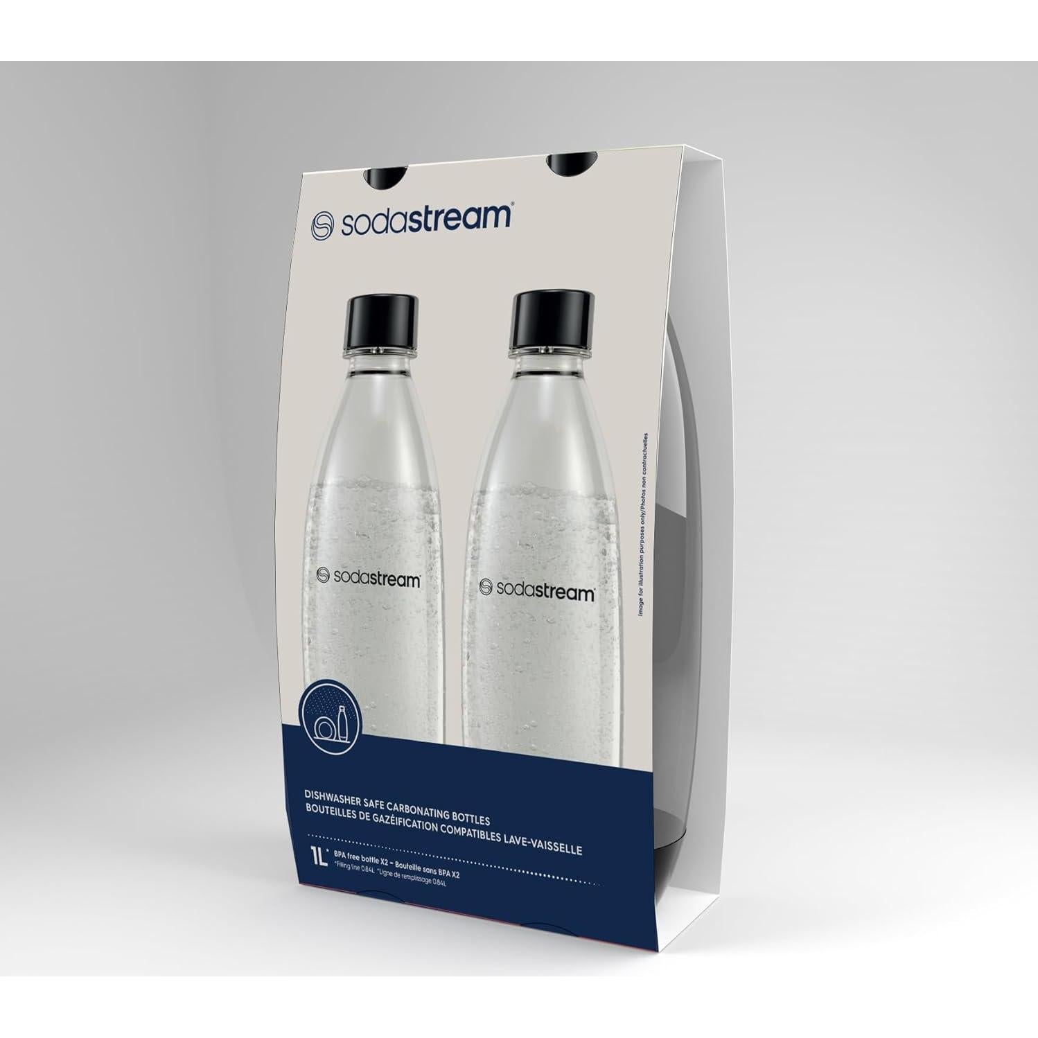 Botellas de Carbonatación SodaStream 1L - Paquete de 2 - Negro