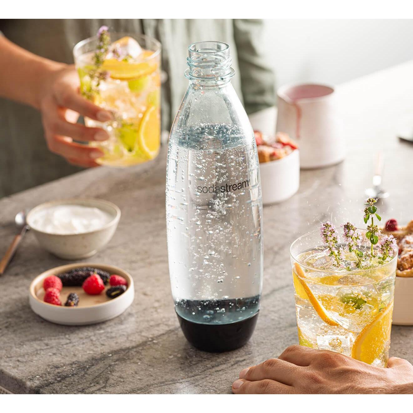 Botellas de Carbonatación SodaStream 1L - Paquete de 2 - Negro