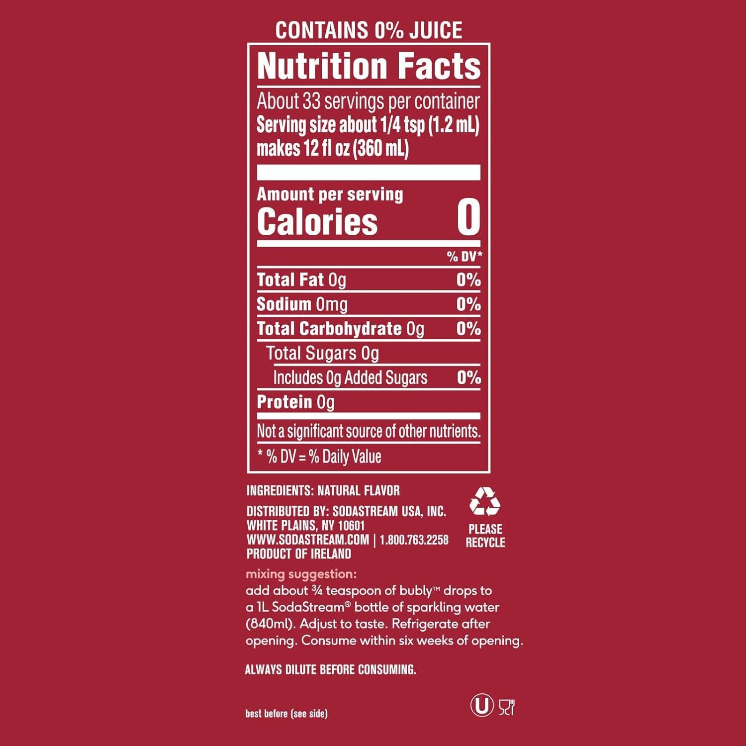 Gotas de Fruta Bubly SodaStream 236.6 ml - Sabor Natural