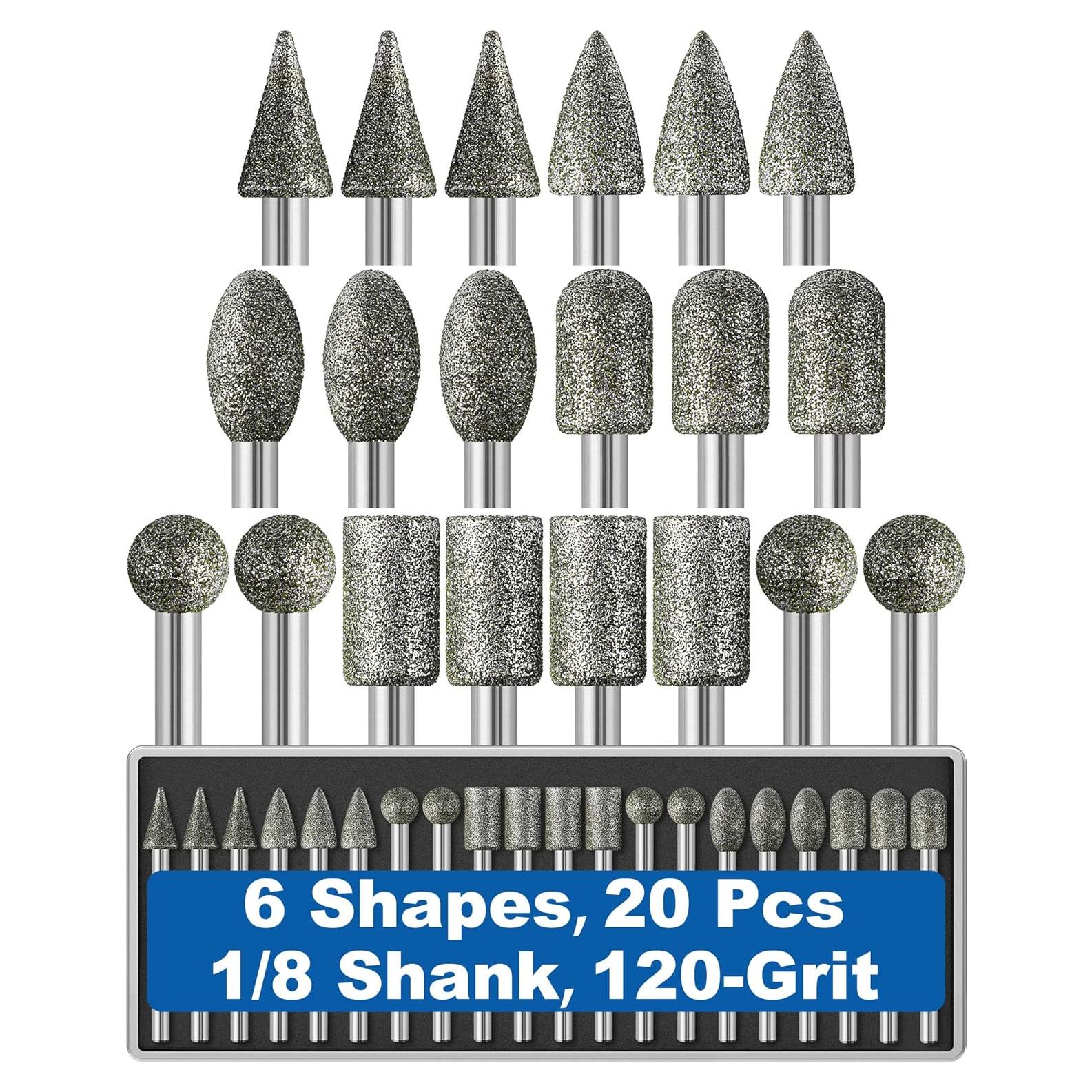 20 Puntas de Amoladora Diamante 120-grano Sworker 3mm