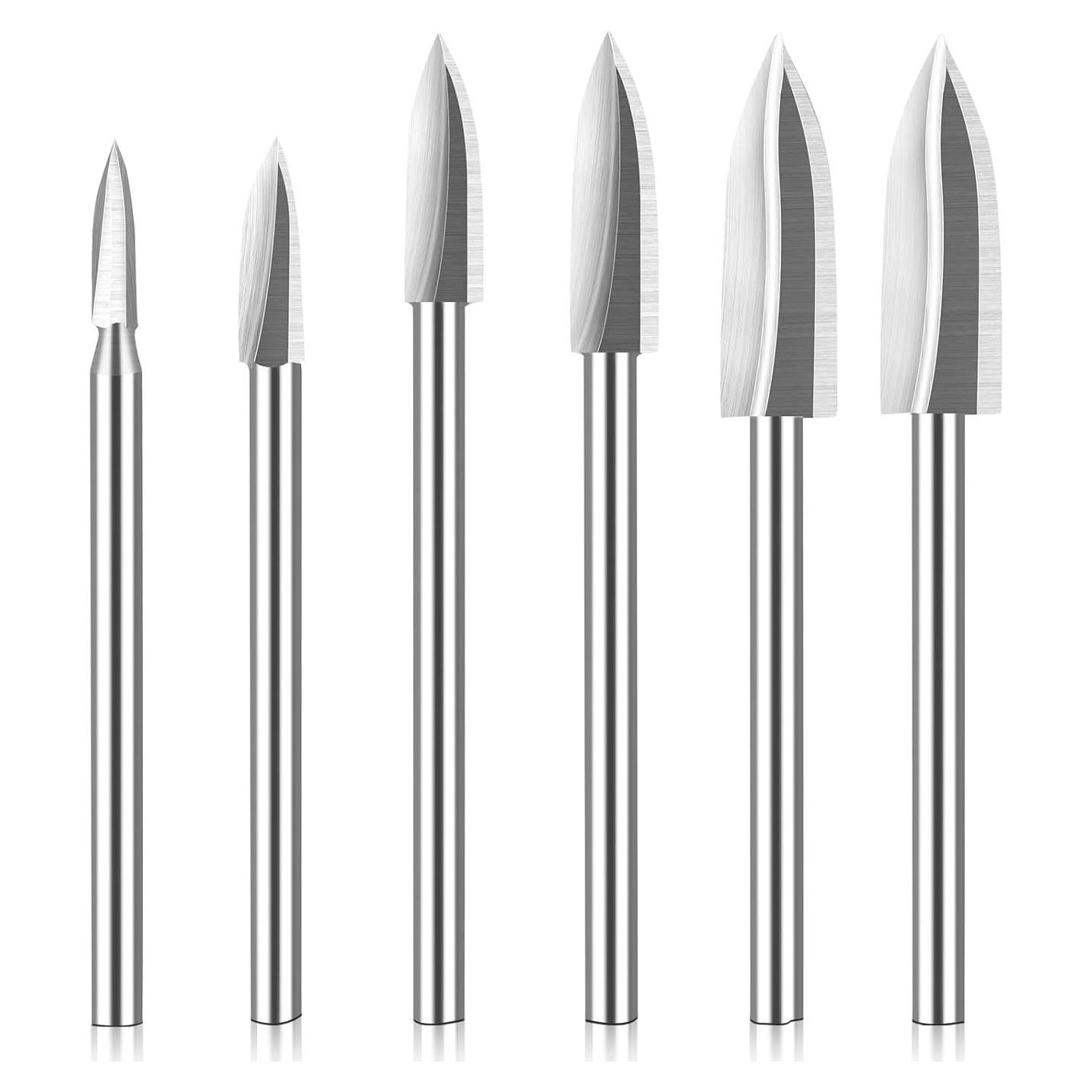 Juego de 6 Puntas de Tallado en Madera FFyeiiy 3mm HSS