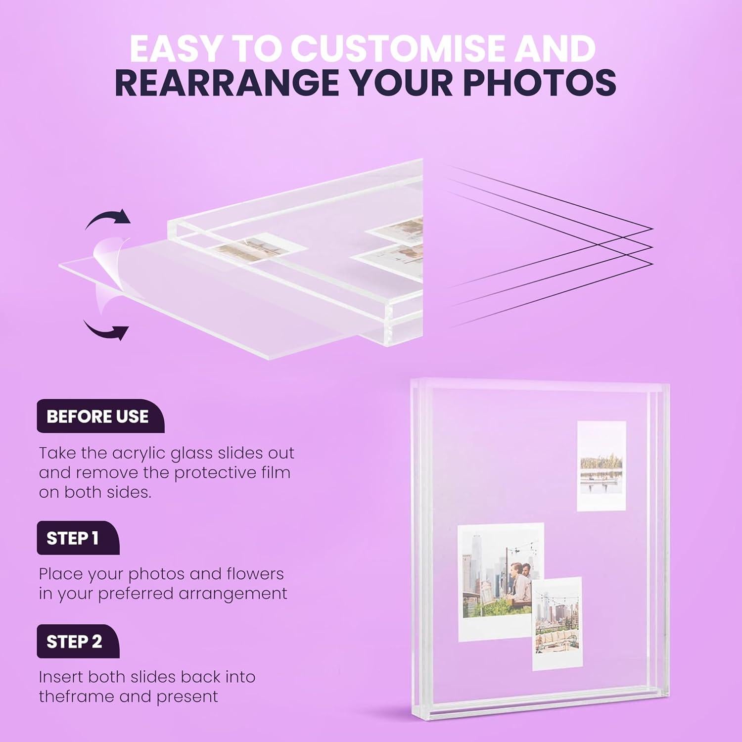 Marco de Collage Grande Elil 30x25.9 cm Acrílico Transparente