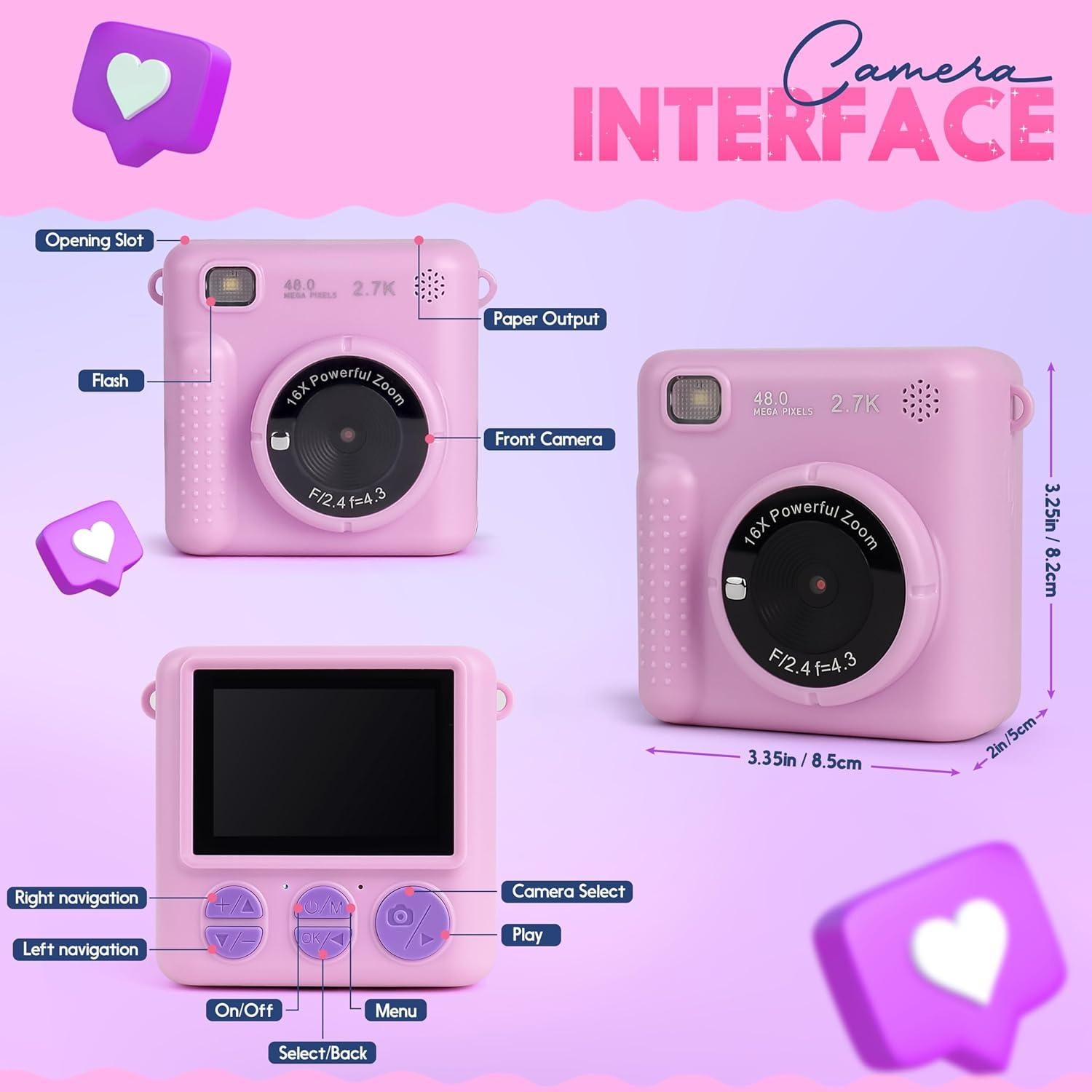 Kit de Fotografía Instantánea FINcredible para Niñas - Lila