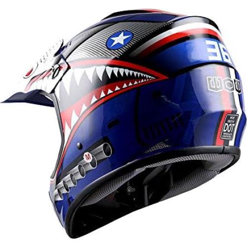 Casco Motocross Kids Power Gear Shark Azul Grande