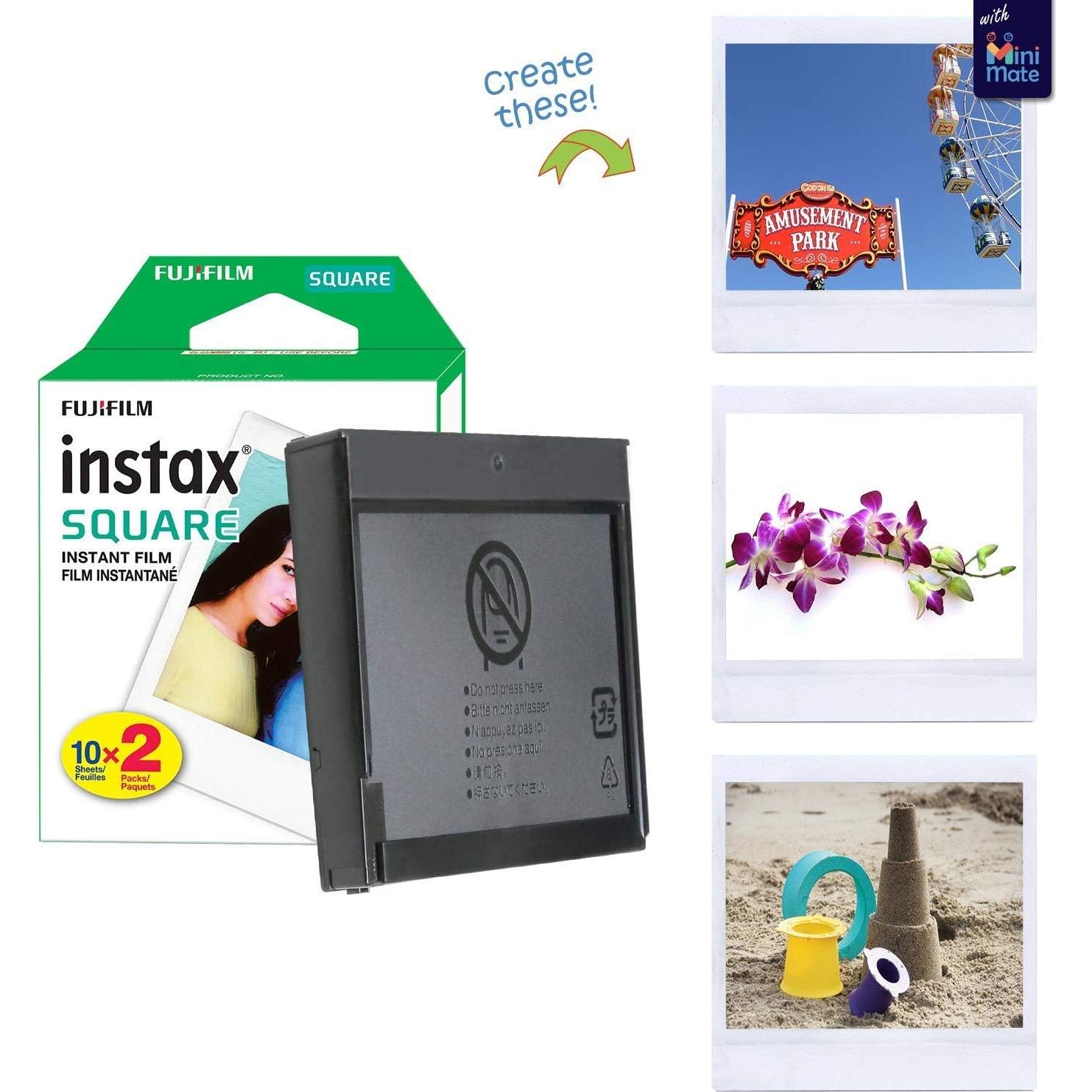 Instax Square SQ1 Instant Camera Terracotta Orange with Carrying Case + Fuji Instax Film Value Pack (40 Sheets) Accessories Bundle, Photo Album, Assorted Frames + More