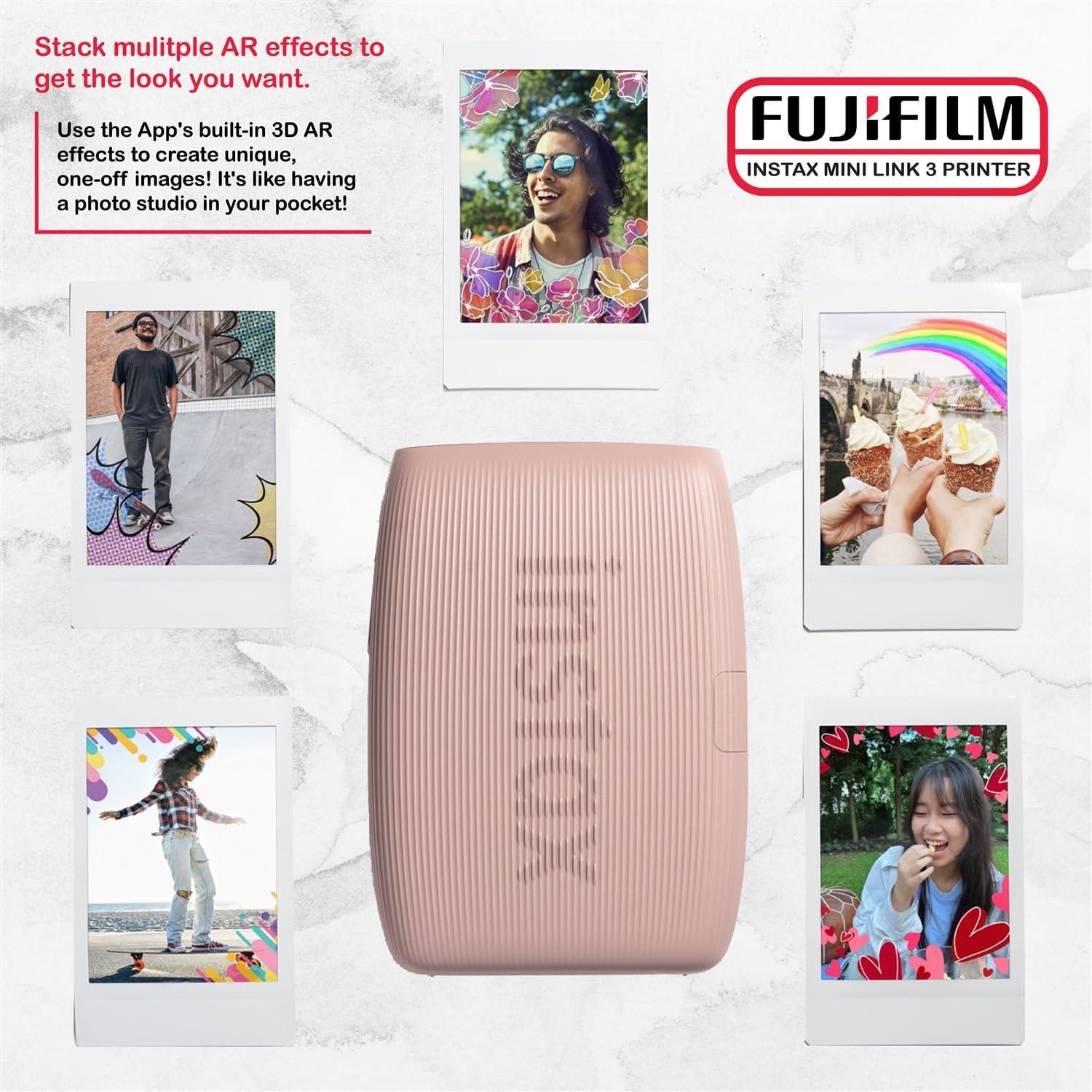 Impresora Fujifilm Instax Mini Link 3 Rosa + 40 Hojas Película