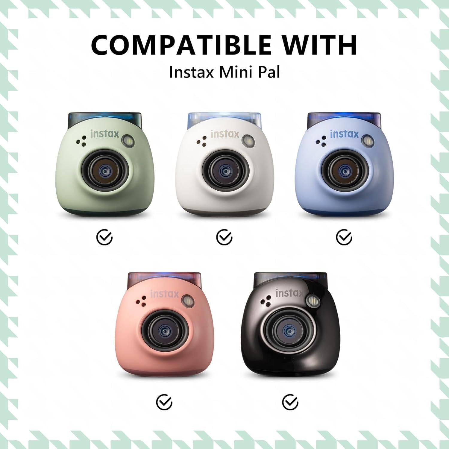 Estuche de Almacenamiento HIYQIN para Fujifilm Instax PAL - Cuadrícula Verde