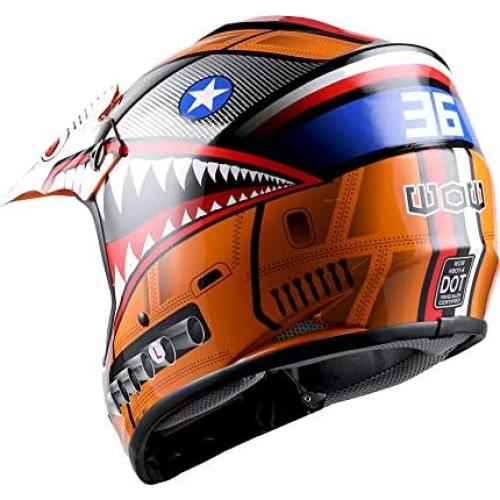 Casco Motocross Kids Power Gear HBOY Shark Naranja S