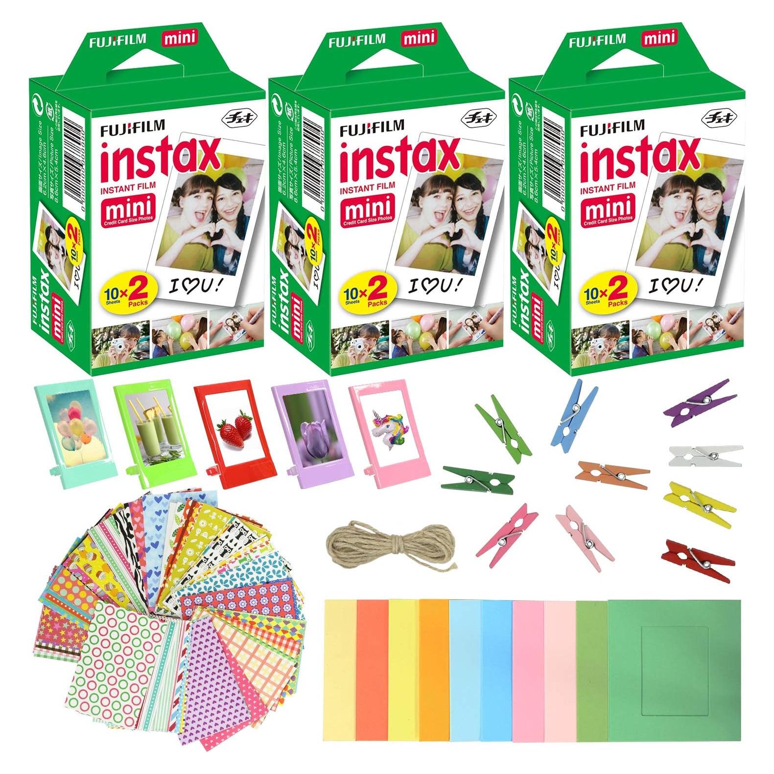 Fujifilm Instax Mini Película Instantánea 60 Hojas + Accesorios