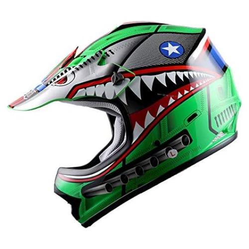 Casco Motocross Kids Power Gear HBOY Verde 49-50 CM