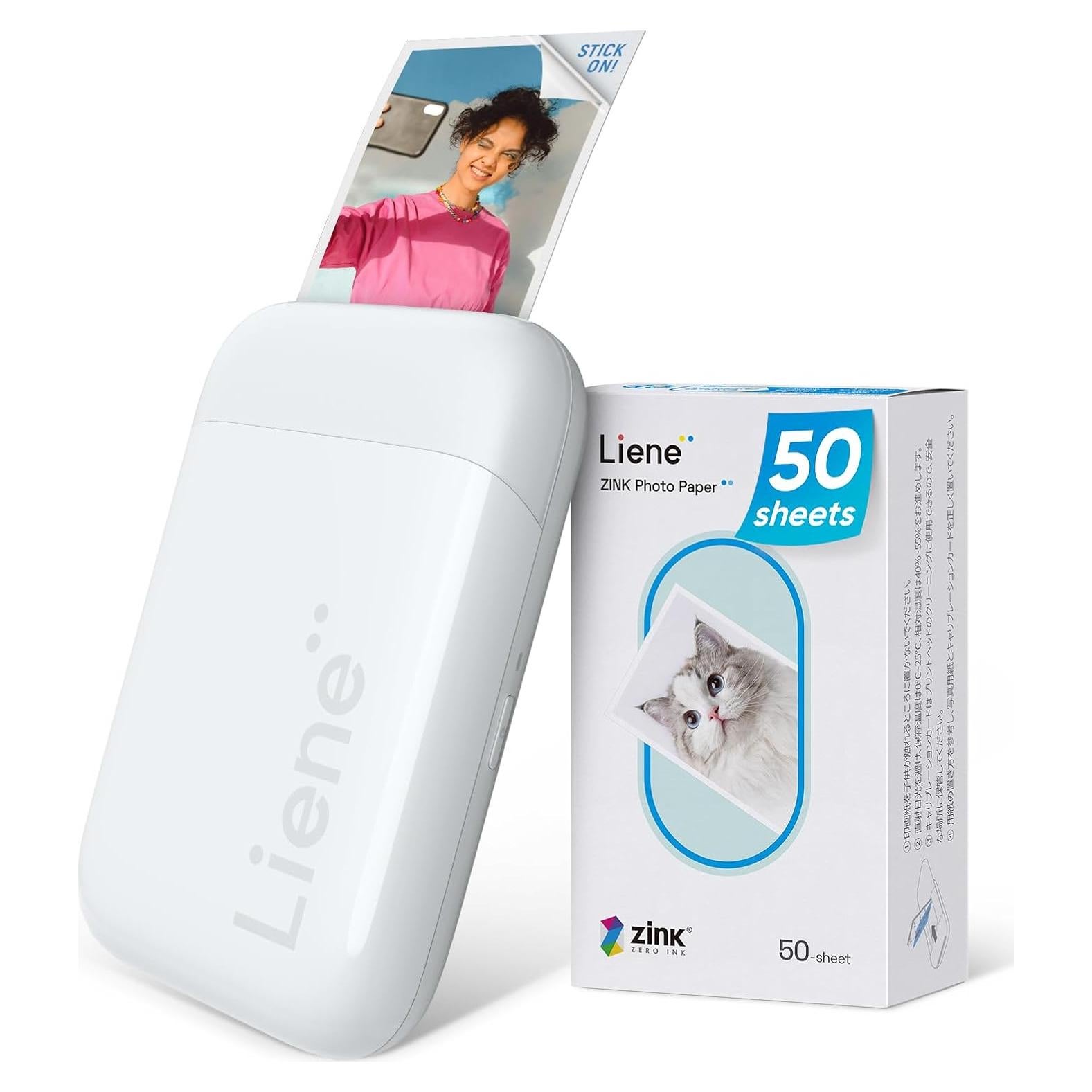 Impresora de Fotos Liene ZPP 2x3 Bluetooth 50 Hojas Adhesivas