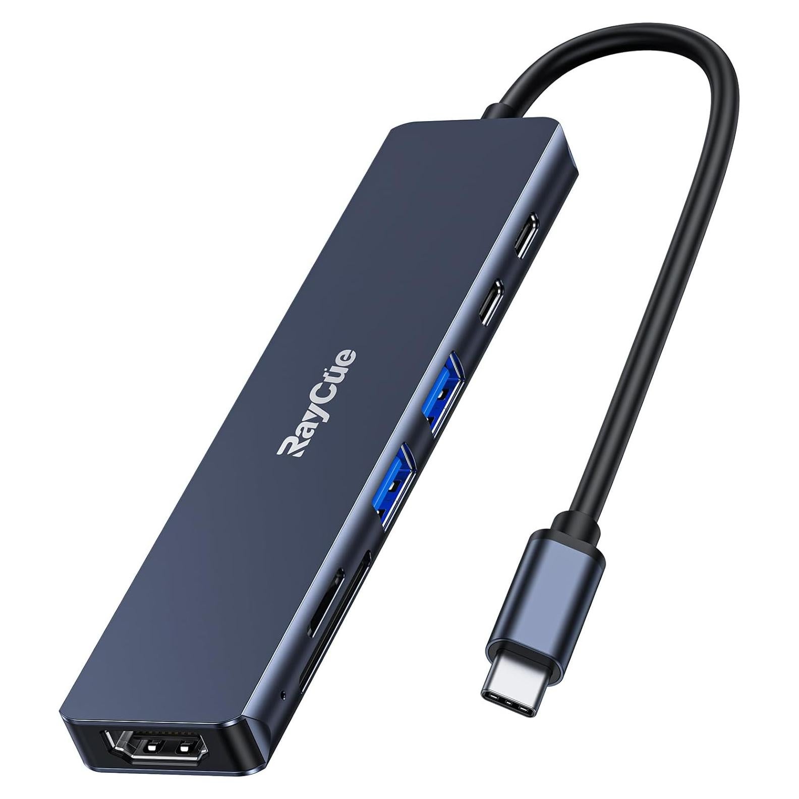 Hub USB C RayCue 7 en 1 HDMI 4K 100W 5Gbps para MacBook