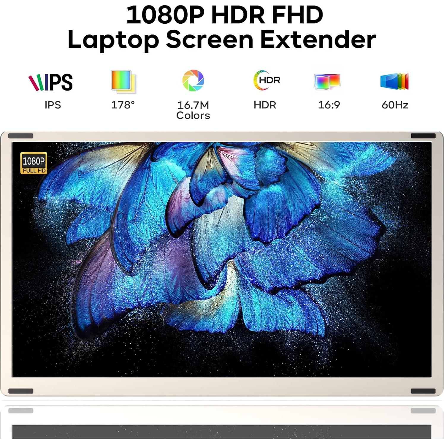 Extensor de Pantalla Triple Redalf 15.6" 1080P FHD para Laptop