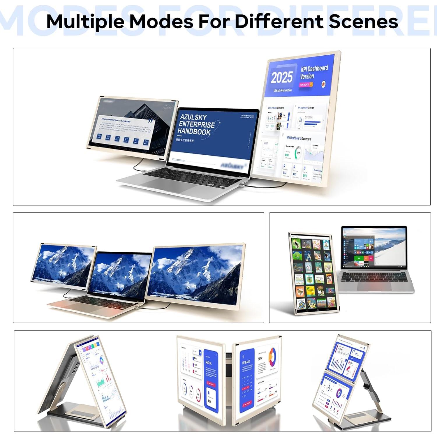 Extensor de Pantalla Triple Redalf 15.6" 1080P FHD para Laptop