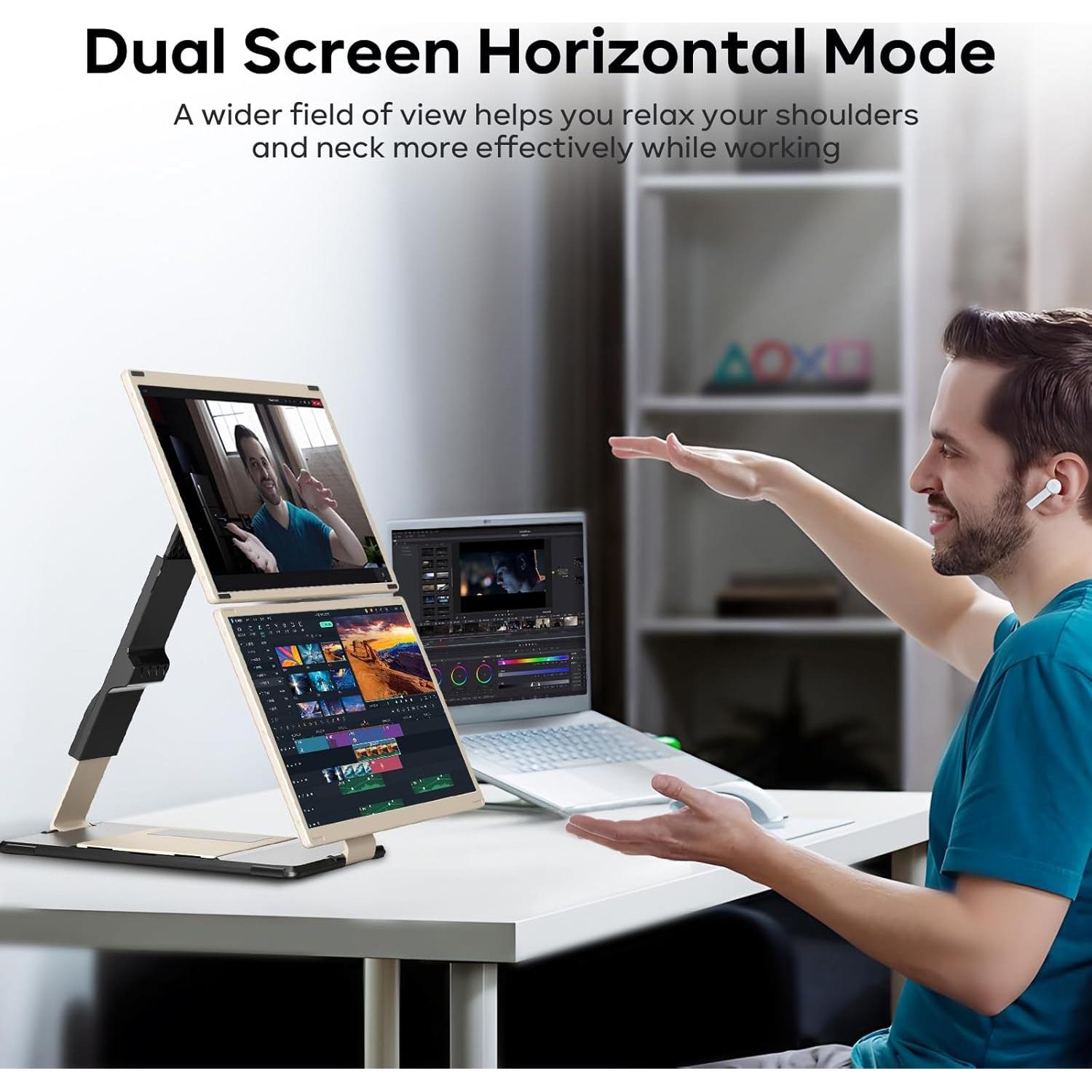 Extensor de Pantalla Triple Redalf 15.6" 1080P FHD para Laptop