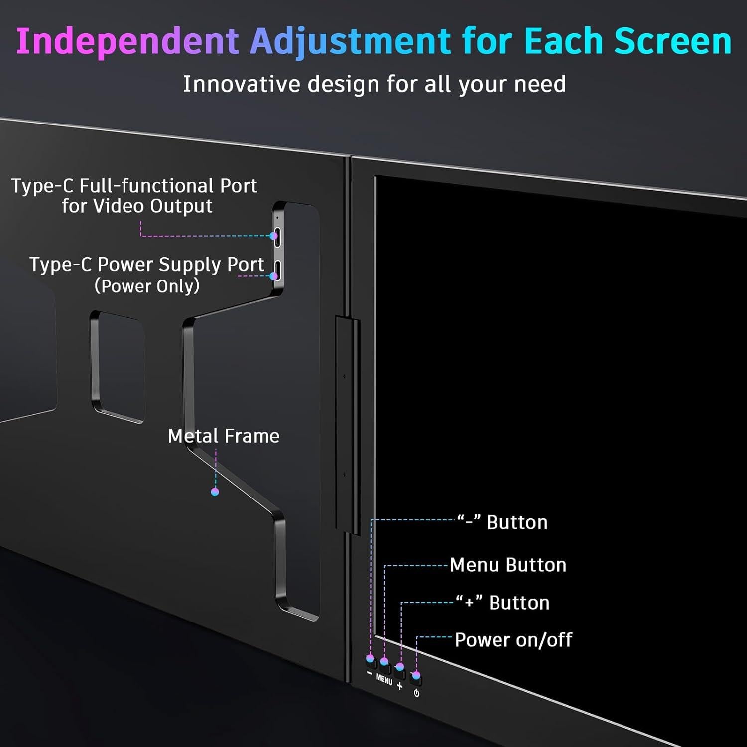 Extensor de Pantalla Triple QQH Z80A 15.6" FHD USB-C