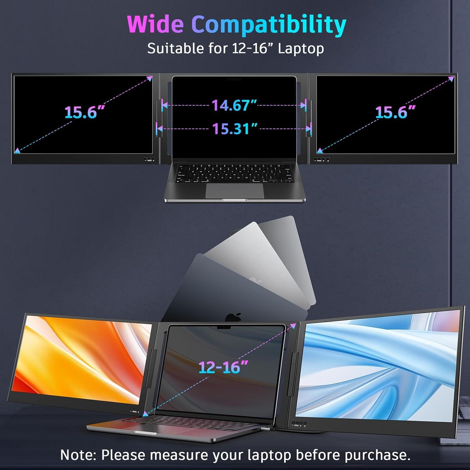 Extensor de Pantalla Triple QQH Z80A 15.6" FHD USB-C