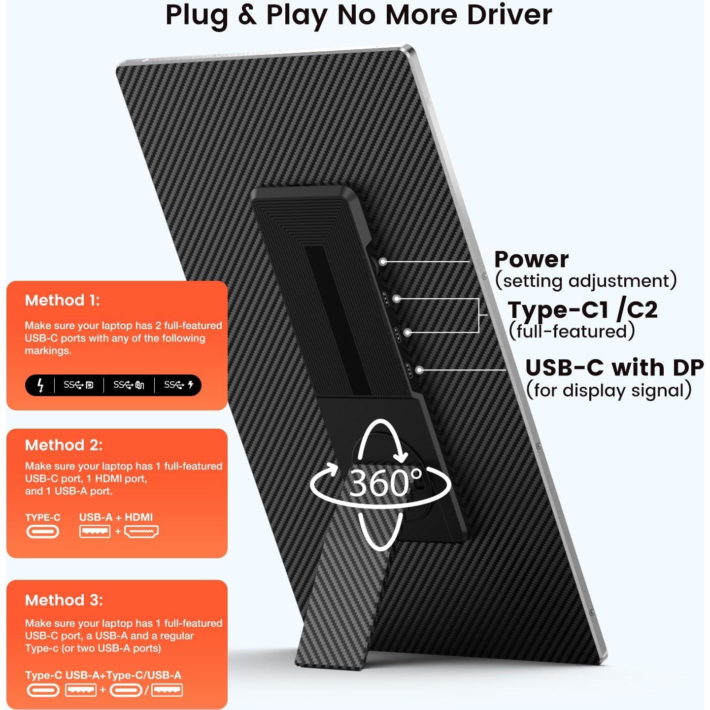 Extensor de Pantalla para Laptop 15.6" VargaoliDeal FHD 1080P