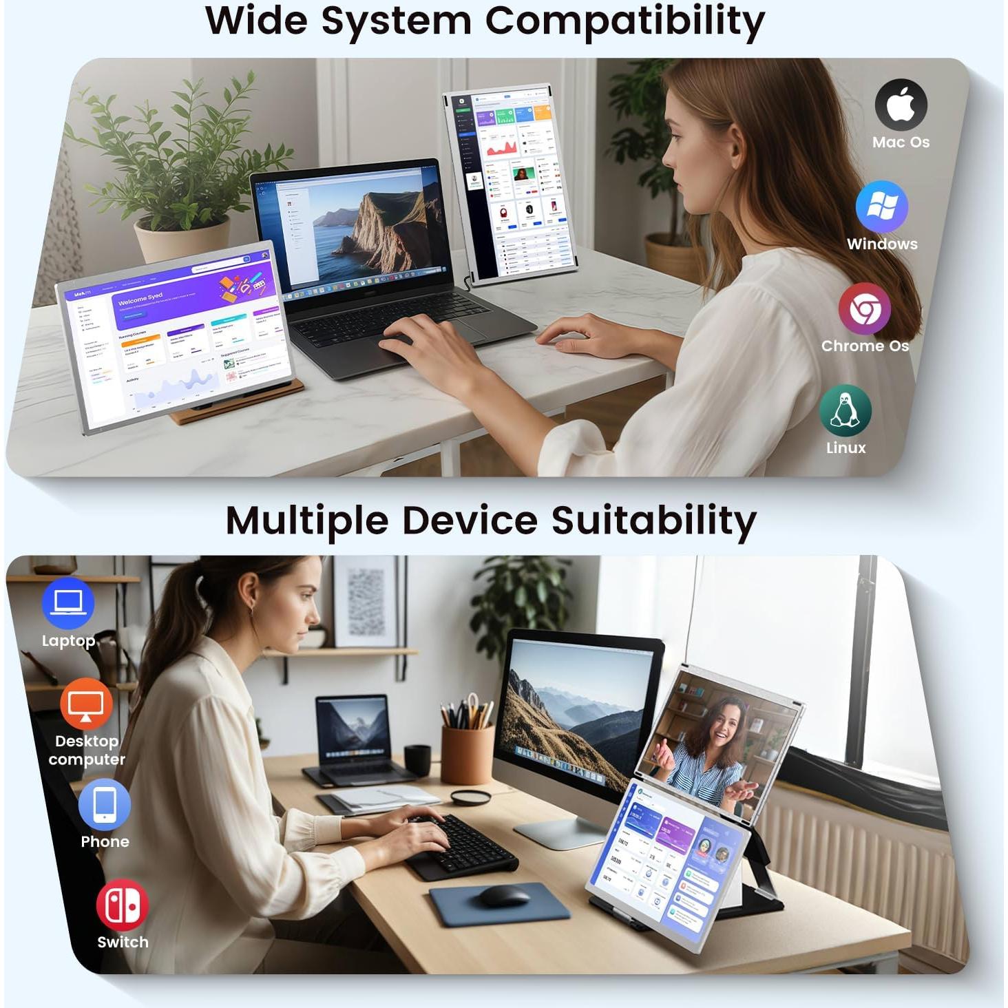 Extensor de Pantalla para Laptop 15.6" VargaoliDeal FHD 1080P