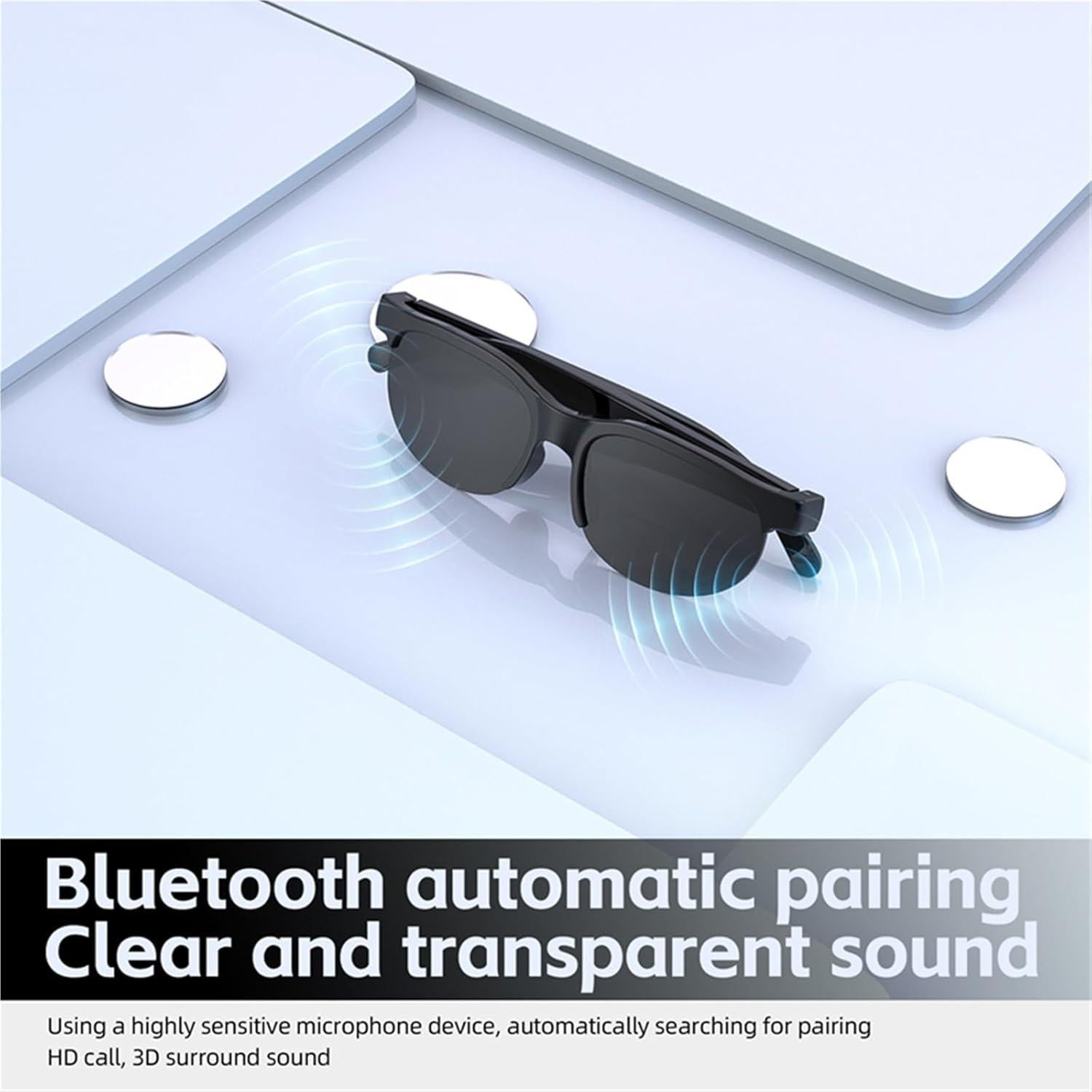 Hearview Smart Glasses for Deaf AI Intelligent Translation Glasses Wireless Bluetooth Glasses with Microphone Earphone Glasses Sports Sunglasses(Translation Glasses)