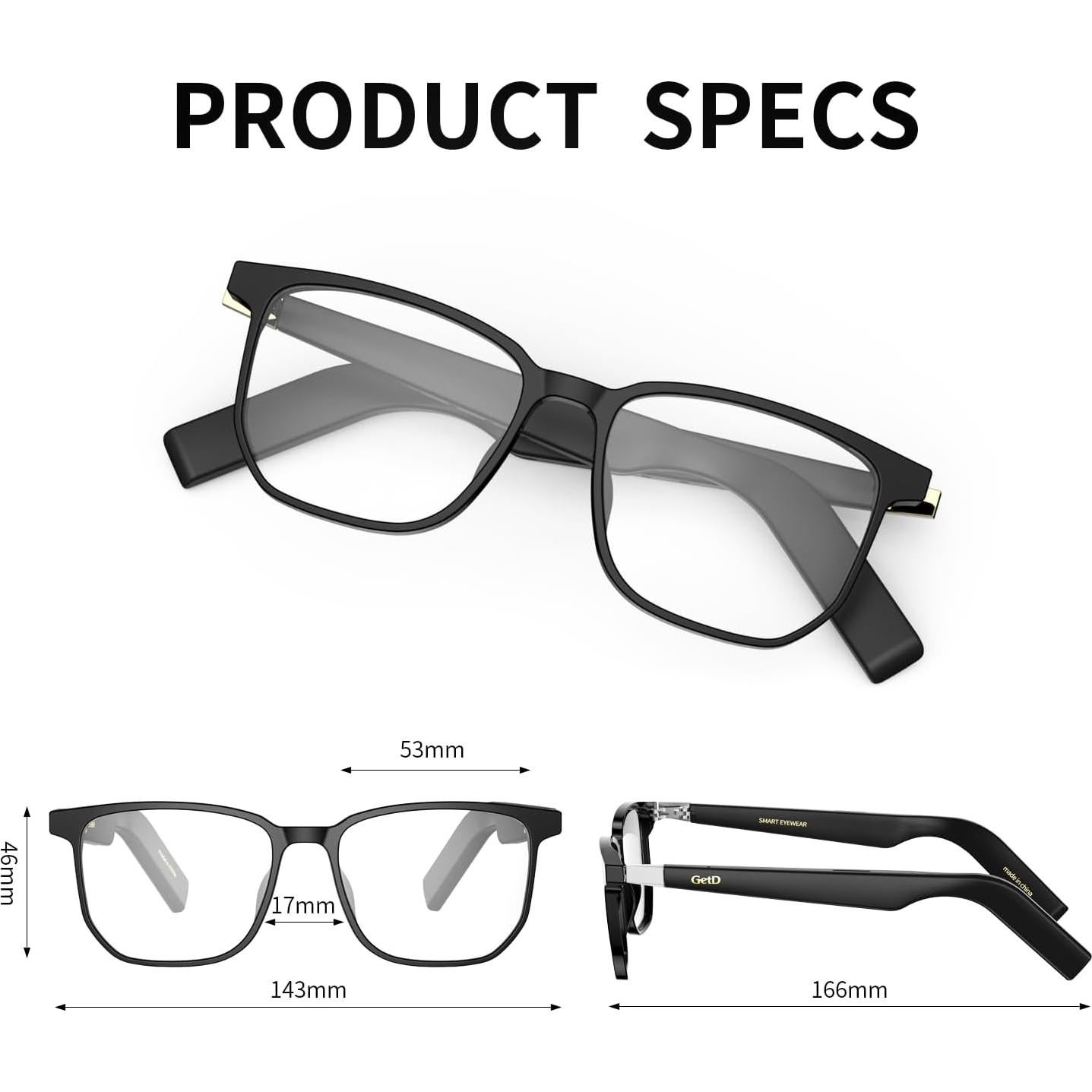 Gafas Inteligentes GetD GD07 con Bluetooth y Traducción AI