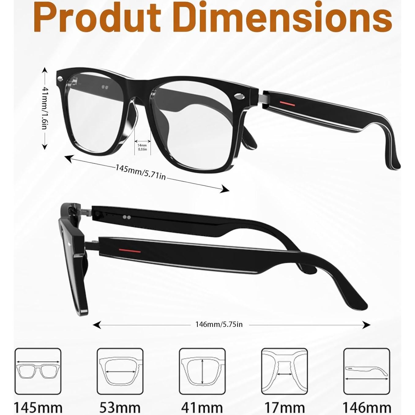 Gafas Inteligentes Bluetooth QJF-E13 C Anti Luz Azul Unisex