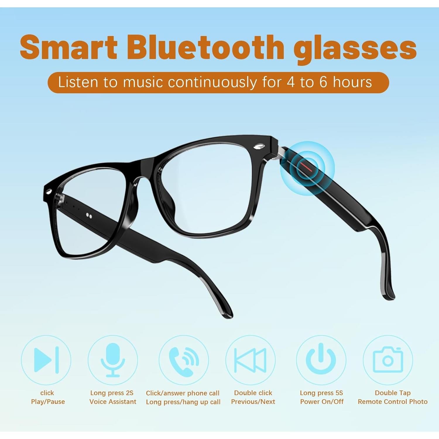 Gafas Inteligentes Bluetooth QJF-E13 C Anti Luz Azul Unisex