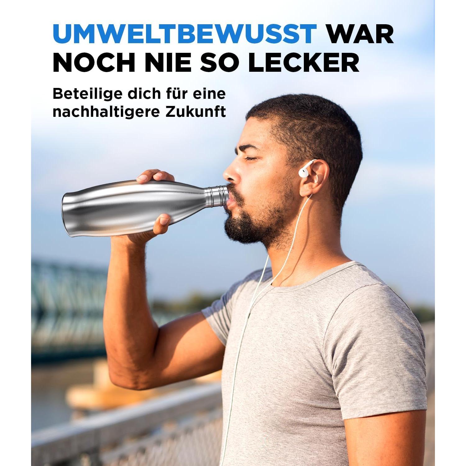 Botella de Acero Inoxidable MATE OF STEEL 887ml a Prueba de Fugas