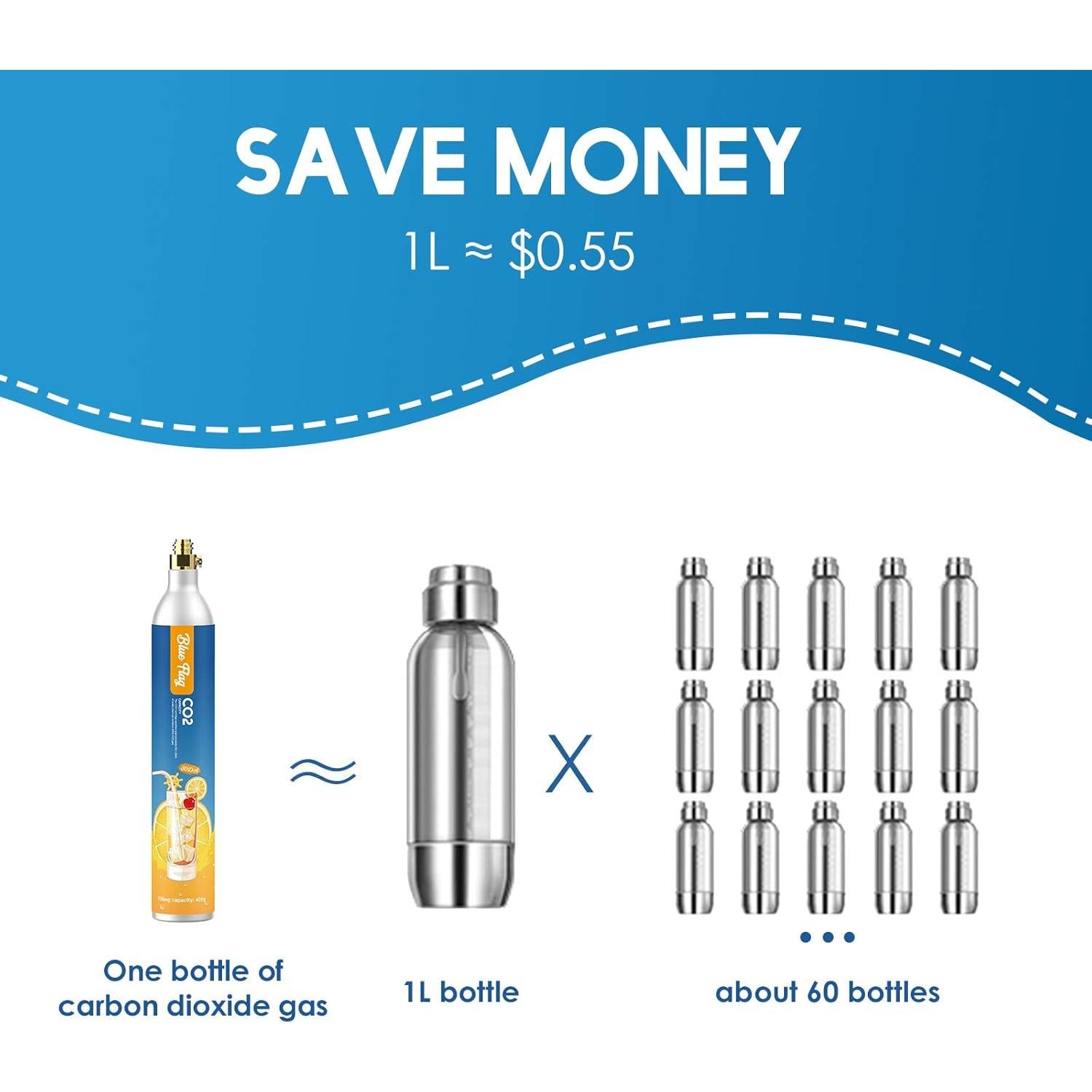 Carbonatador de CO2 60L Blue Flag Compatible SodaStream