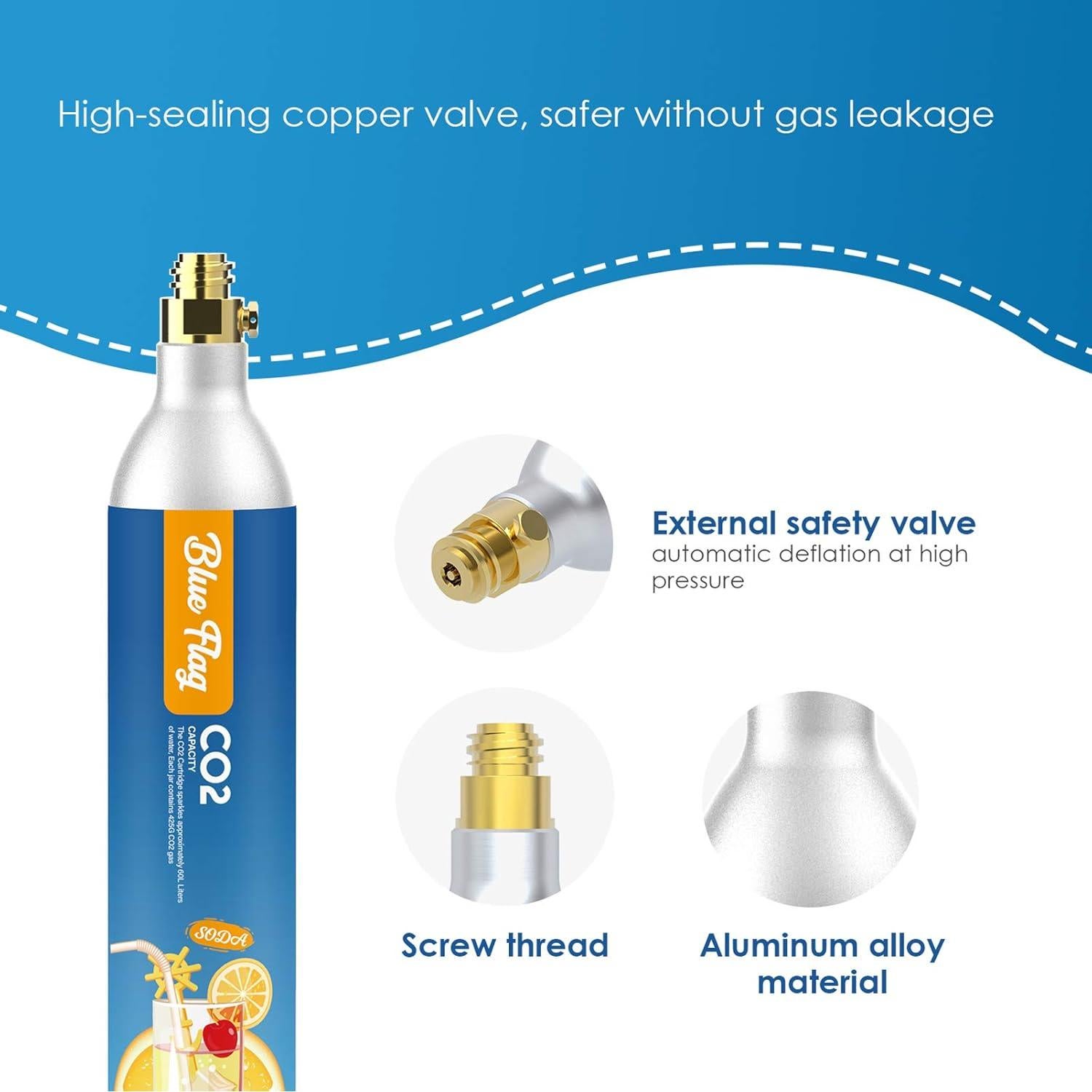 Carbonatador de CO2 60L Blue Flag Compatible SodaStream