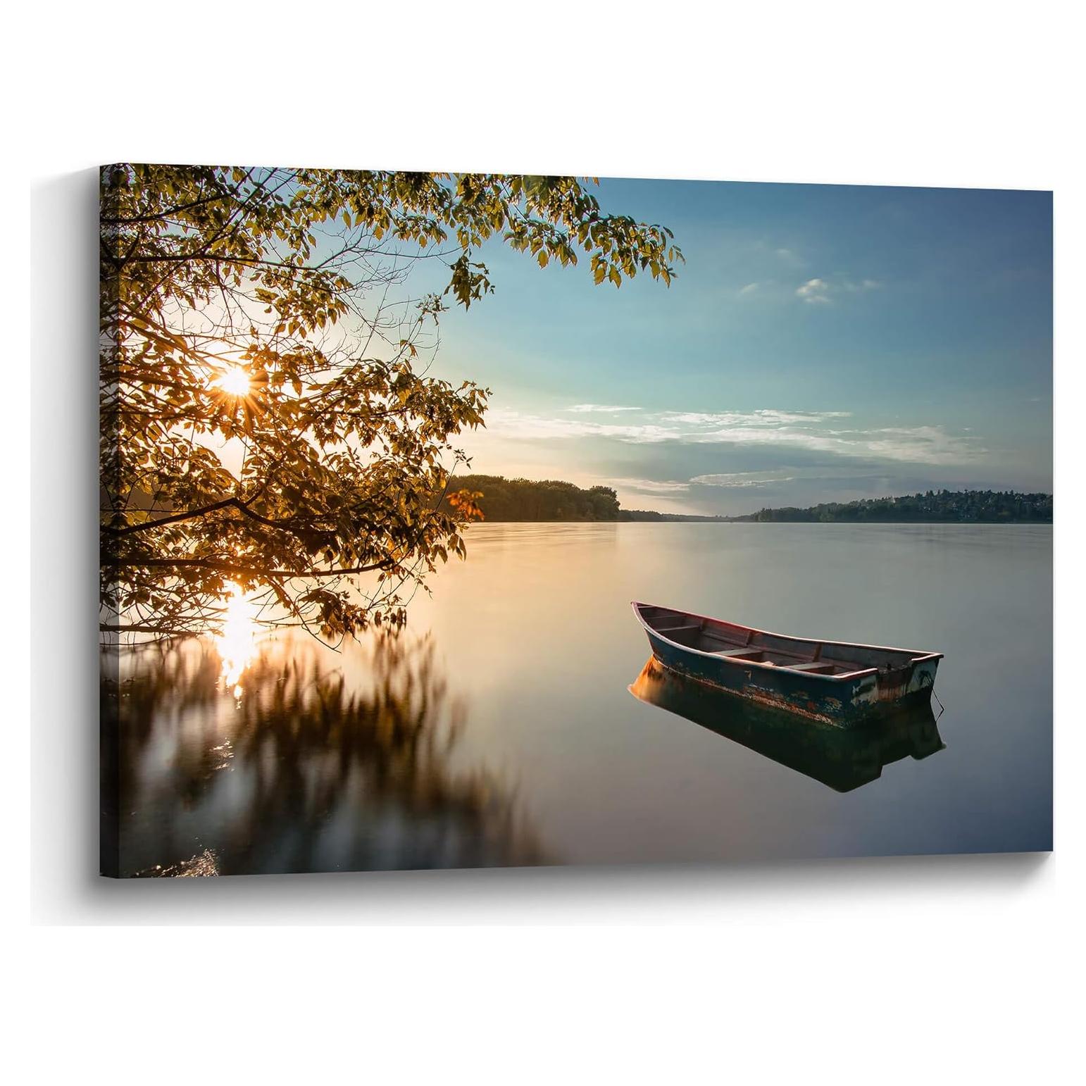 Pintura en Lienzo Lago al Atardecer 61x41 cm Decoración