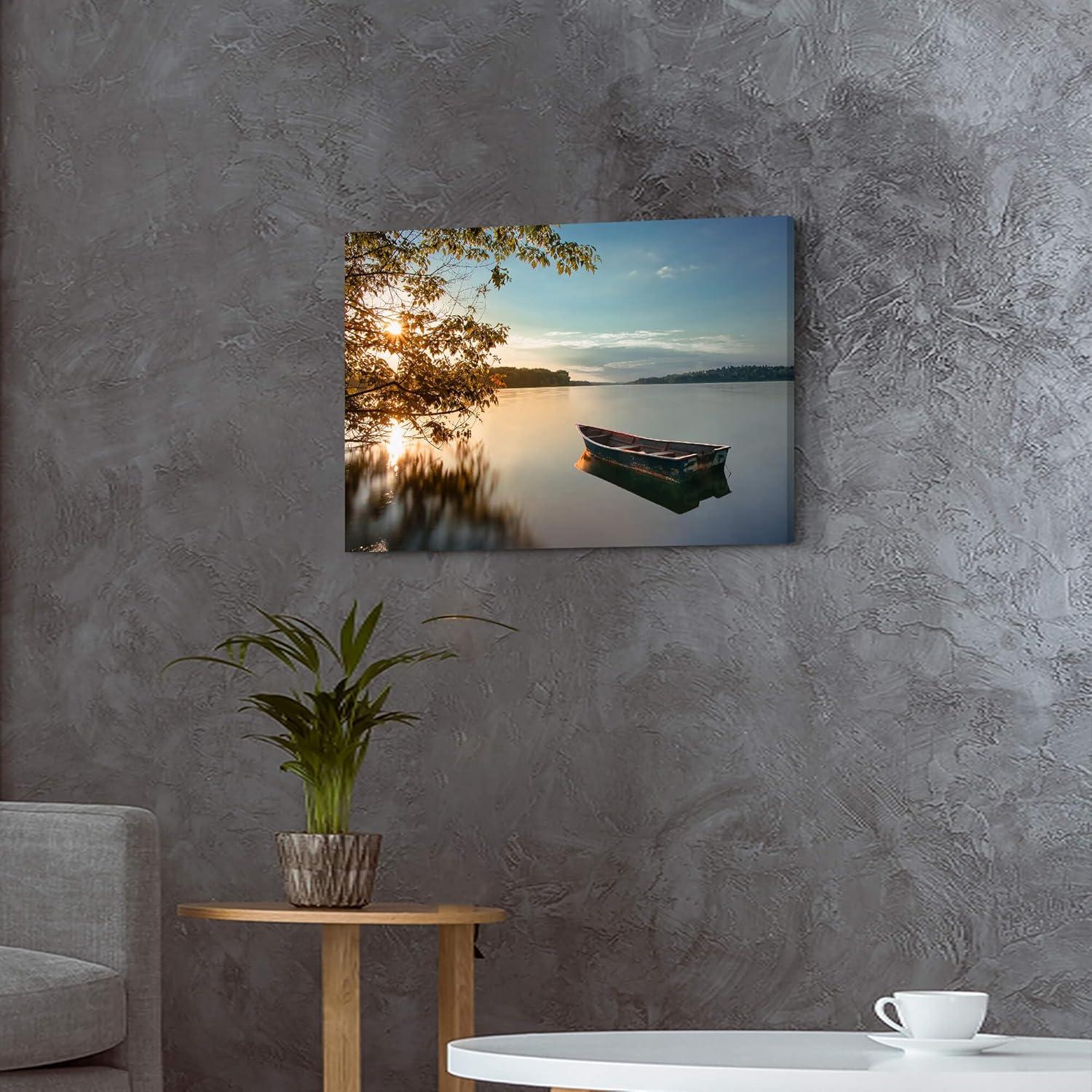 Pintura en Lienzo Lago al Atardecer 61x41 cm Decoración