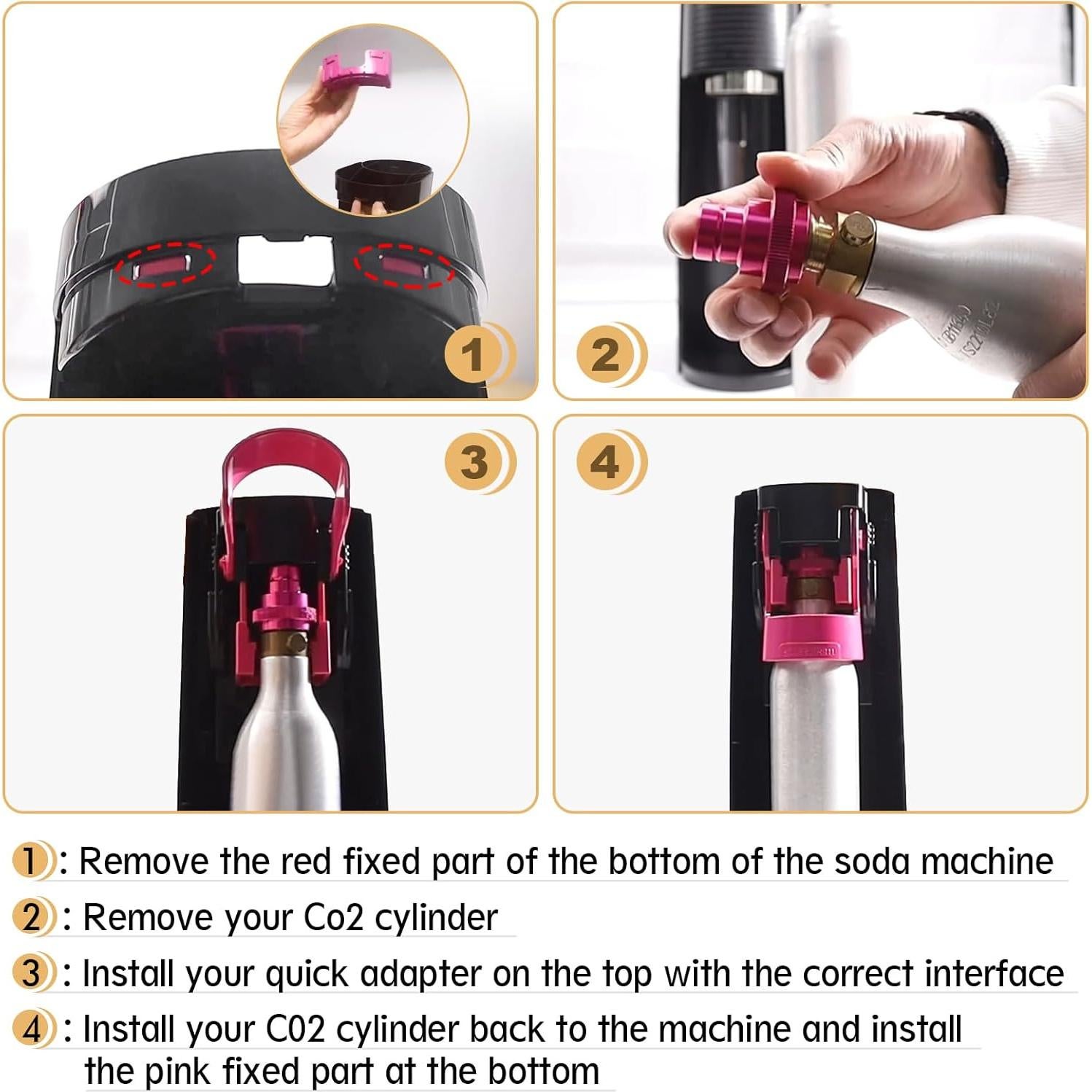 Co2 Quick Adapter for Soda Water Machine Replacement for Terra Art DUO Sparkling Water Maker,Connecting Co2 Tanks Refill Adapter Accessories for Soda Stream Bottle