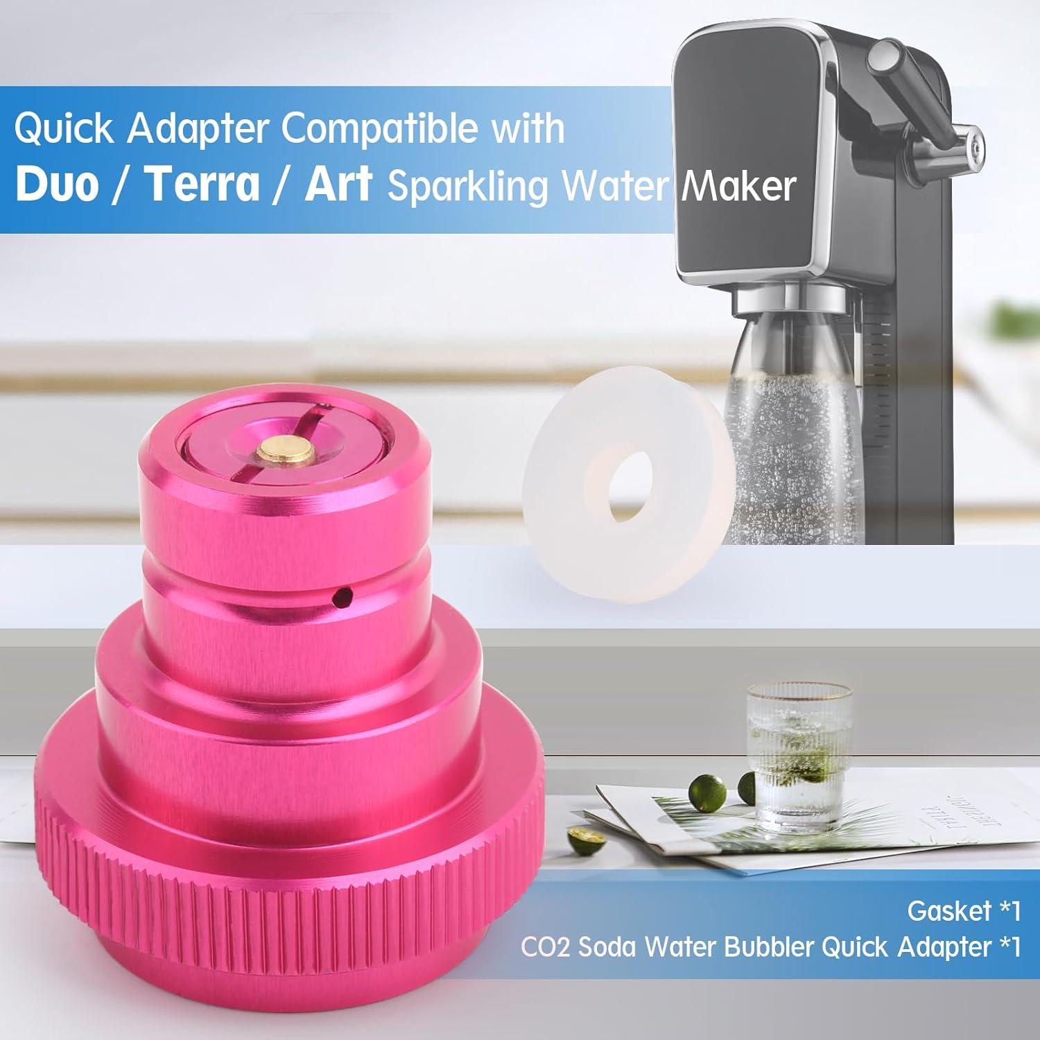Co2 Quick Adapter for Soda Water Machine Replacement for Terra Art DUO Sparkling Water Maker,Connecting Co2 Tanks Refill Adapter Accessories for Soda Stream Bottle