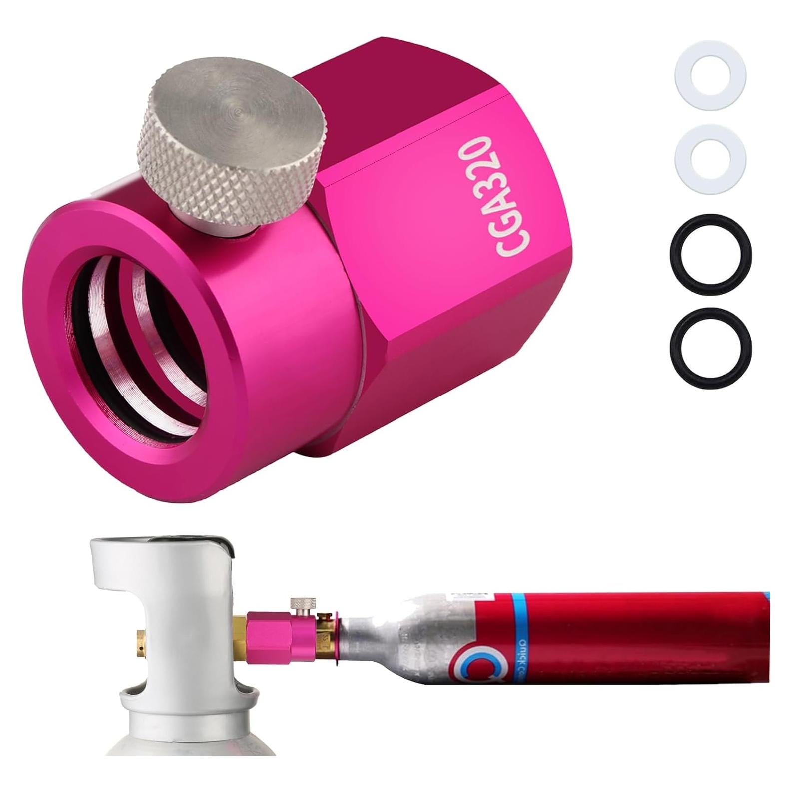Adaptador de Recarga CO2 GURUDAR Rosa para Máquinas de Soda