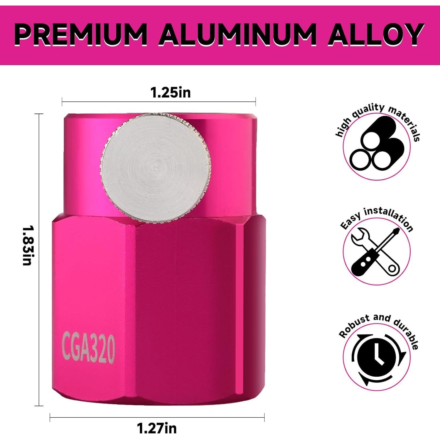 Adaptador de Recarga CO2 GURUDAR Rosa para Máquinas de Soda