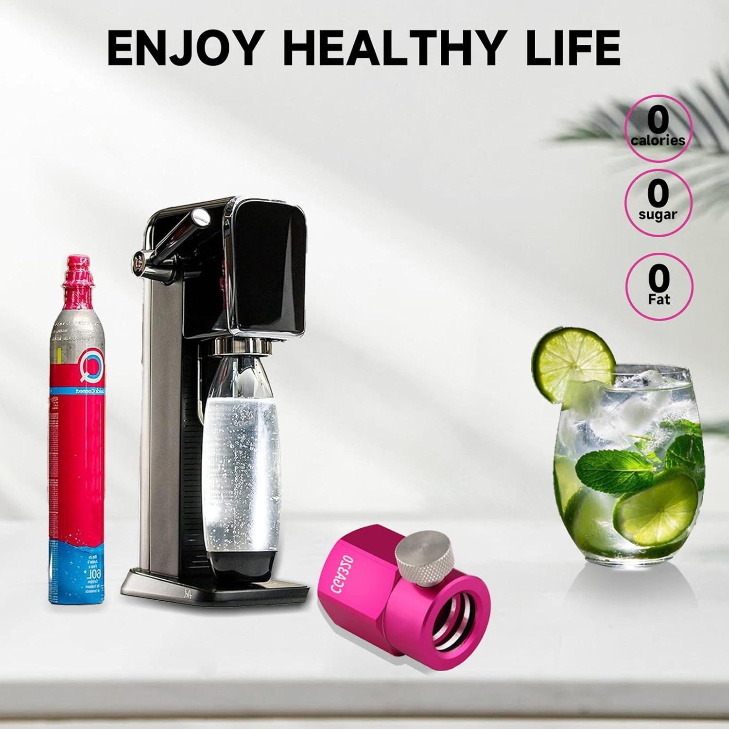 Adaptador de Recarga CO2 GURUDAR Rosa para Máquinas de Soda