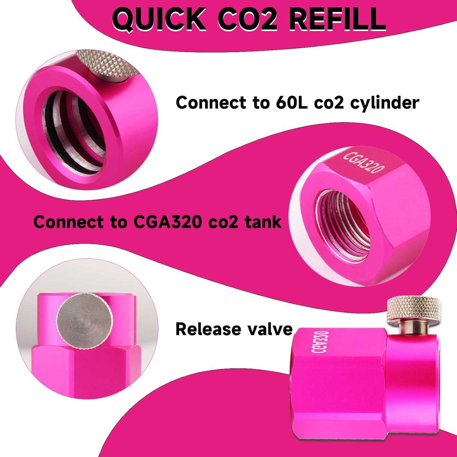 Adaptador de Recarga CO2 GURUDAR Rosa para Máquinas de Soda