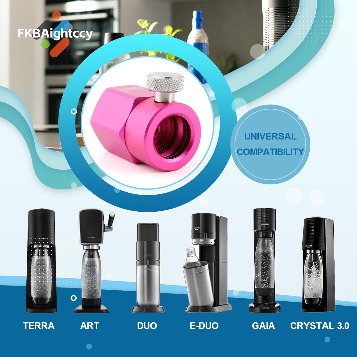 Adaptador de Recarga CO2 Rosa para Máquina Soda TERRA ART DUO