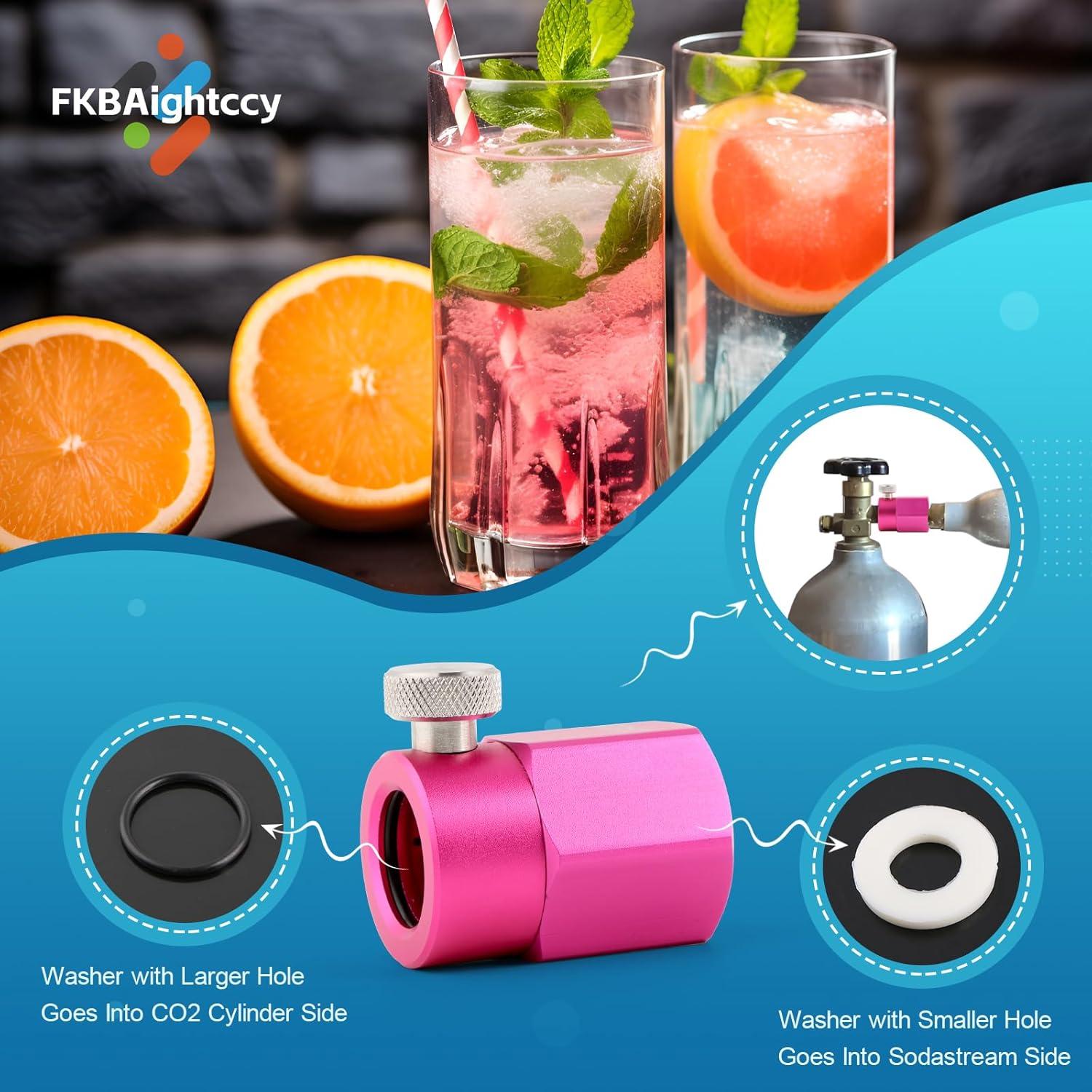 Adaptador de Recarga CO2 Rosa para Máquina Soda TERRA ART DUO