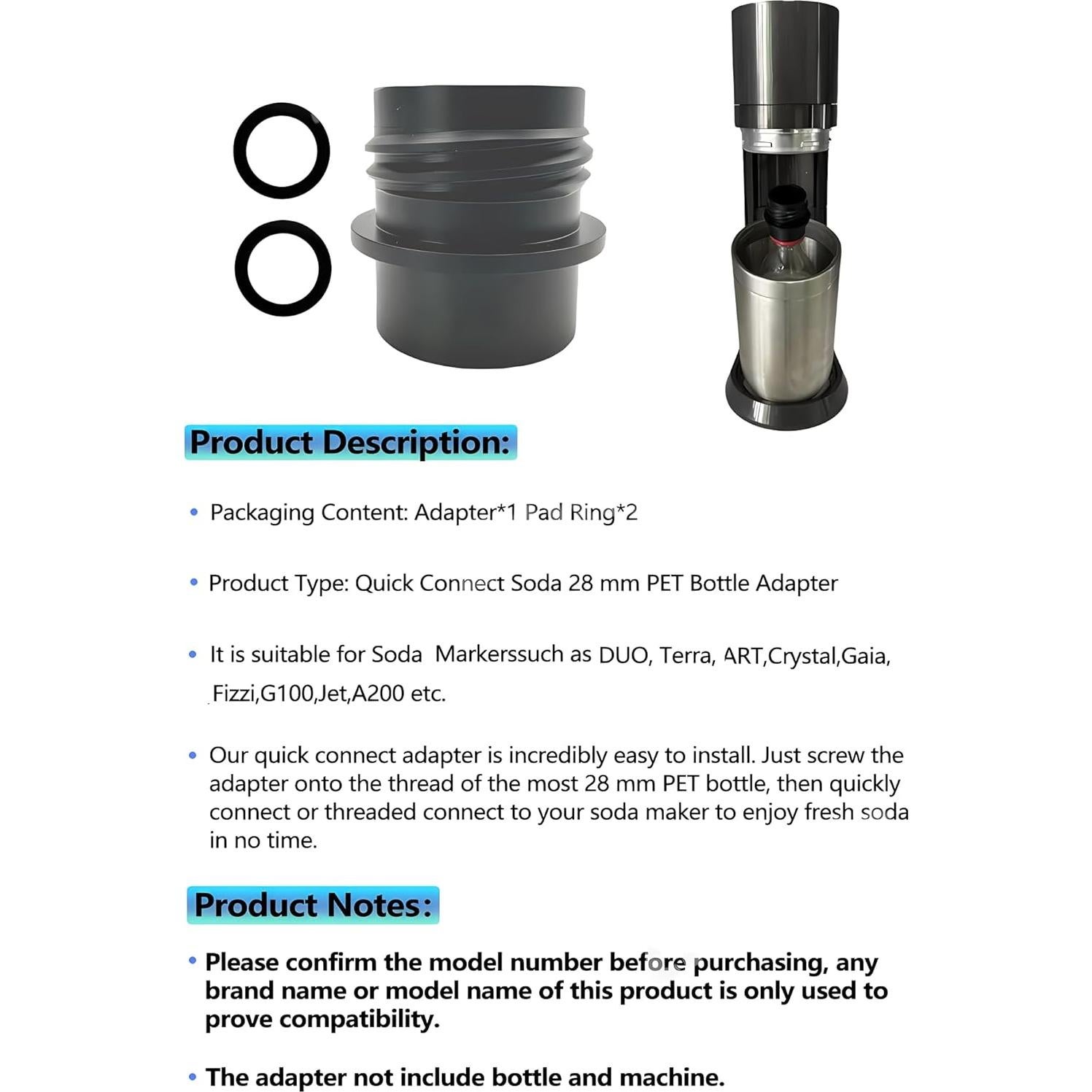 Adaptador de Botella PET para Máquina de Soda VaVoger Fizzi DUO