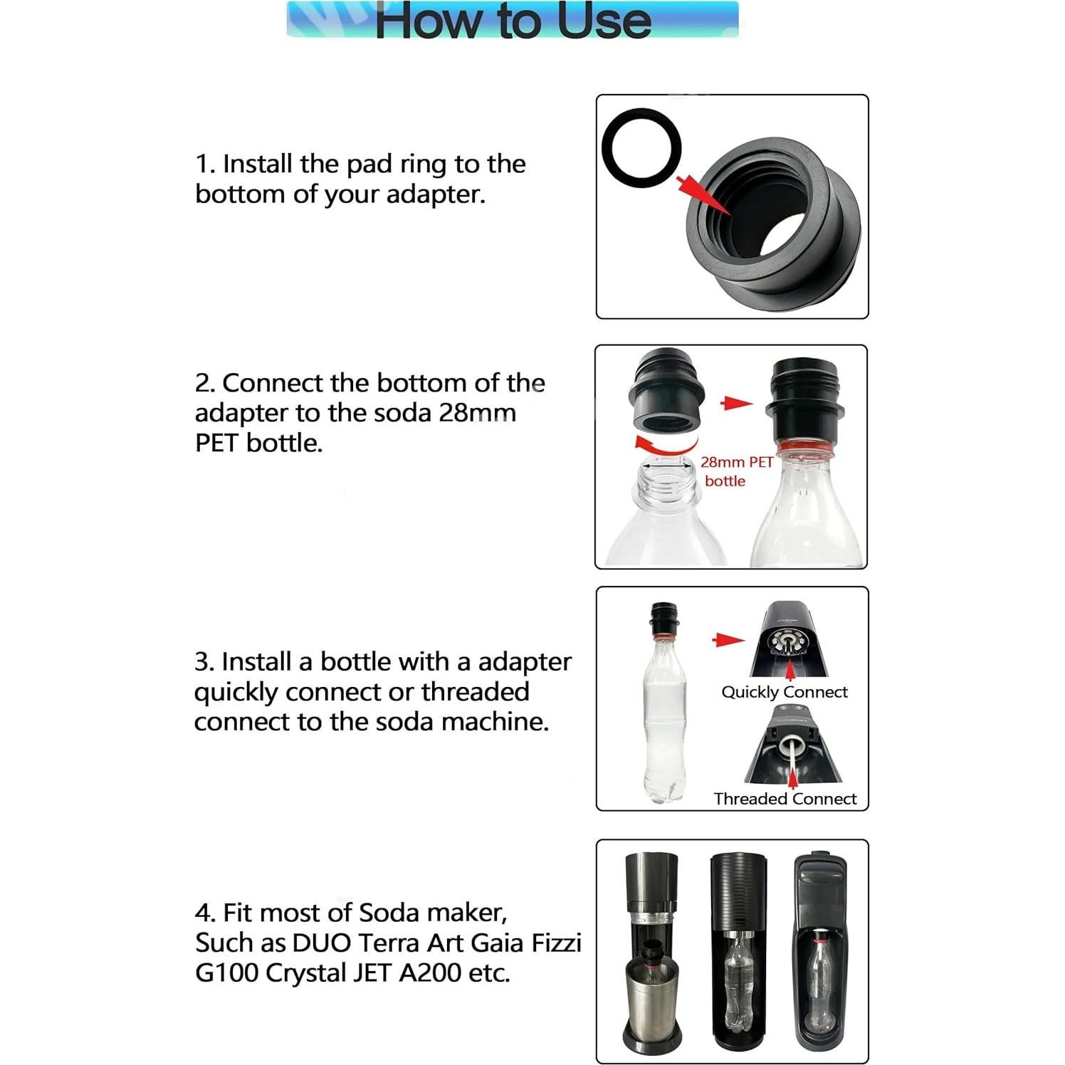 Adaptador de Botella PET para Máquina de Soda VaVoger Fizzi DUO