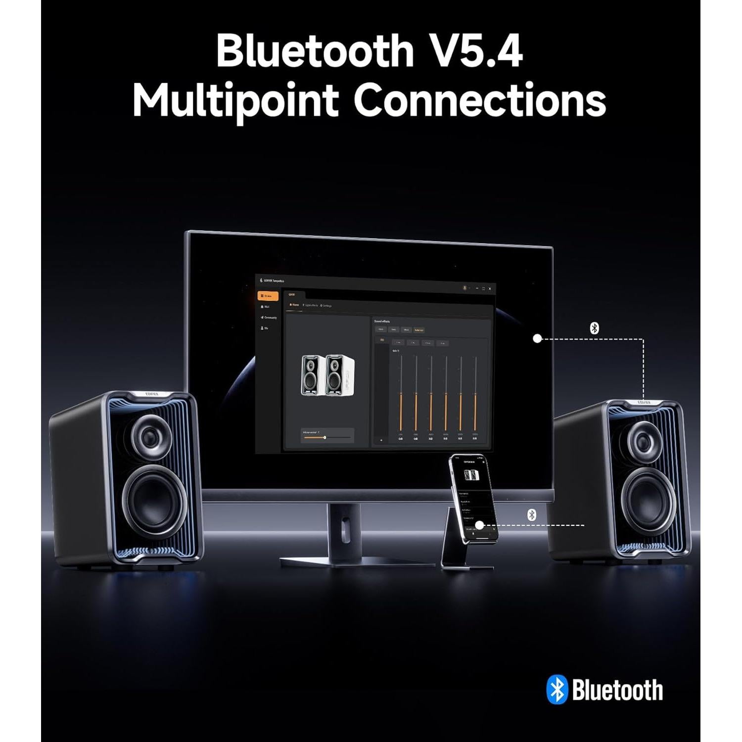 Altavoces Activos Edifier QR30 Bluetooth 30W USB-A AUX Negro