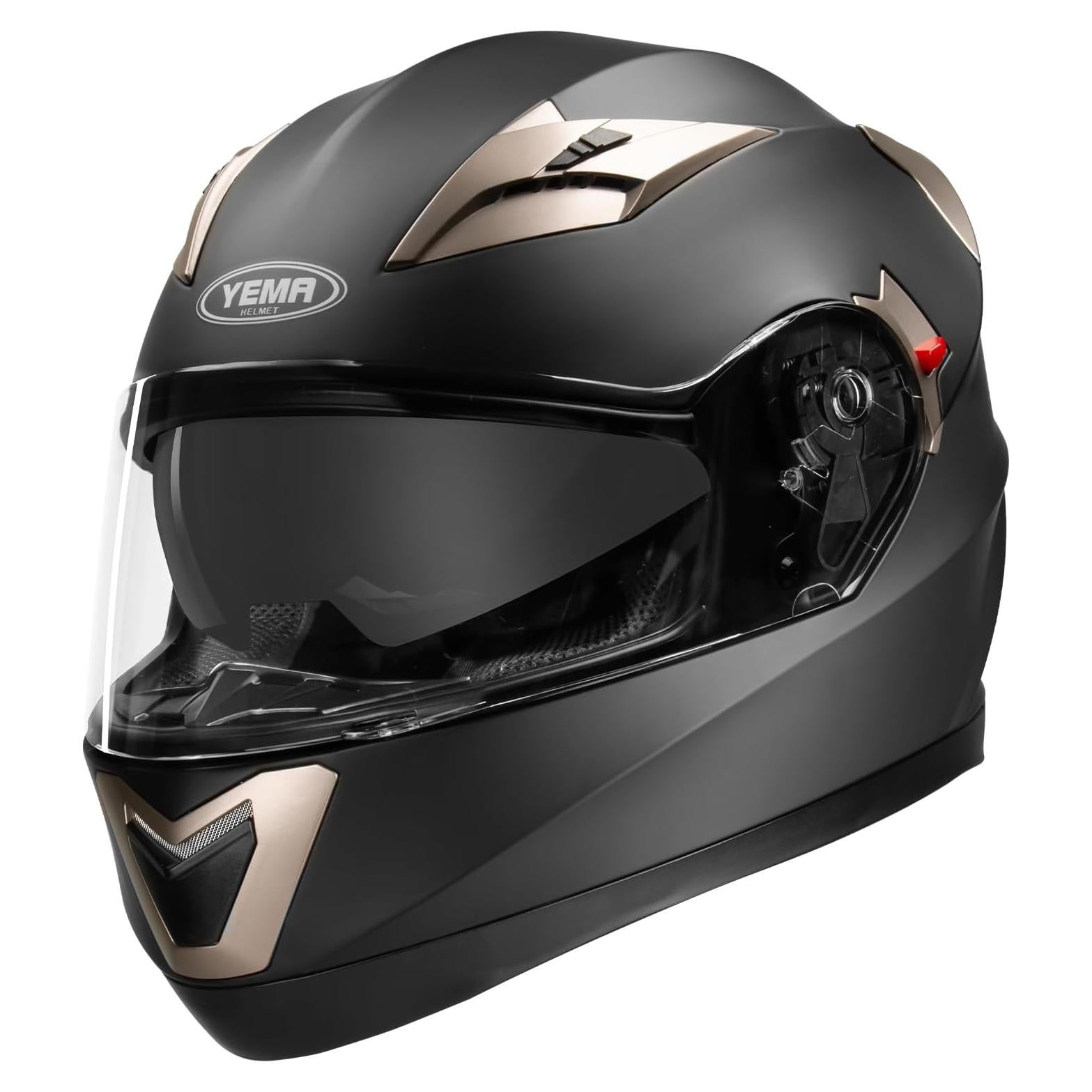 Casco Integral YEMA YM-829 Negro Mate Doble Visera