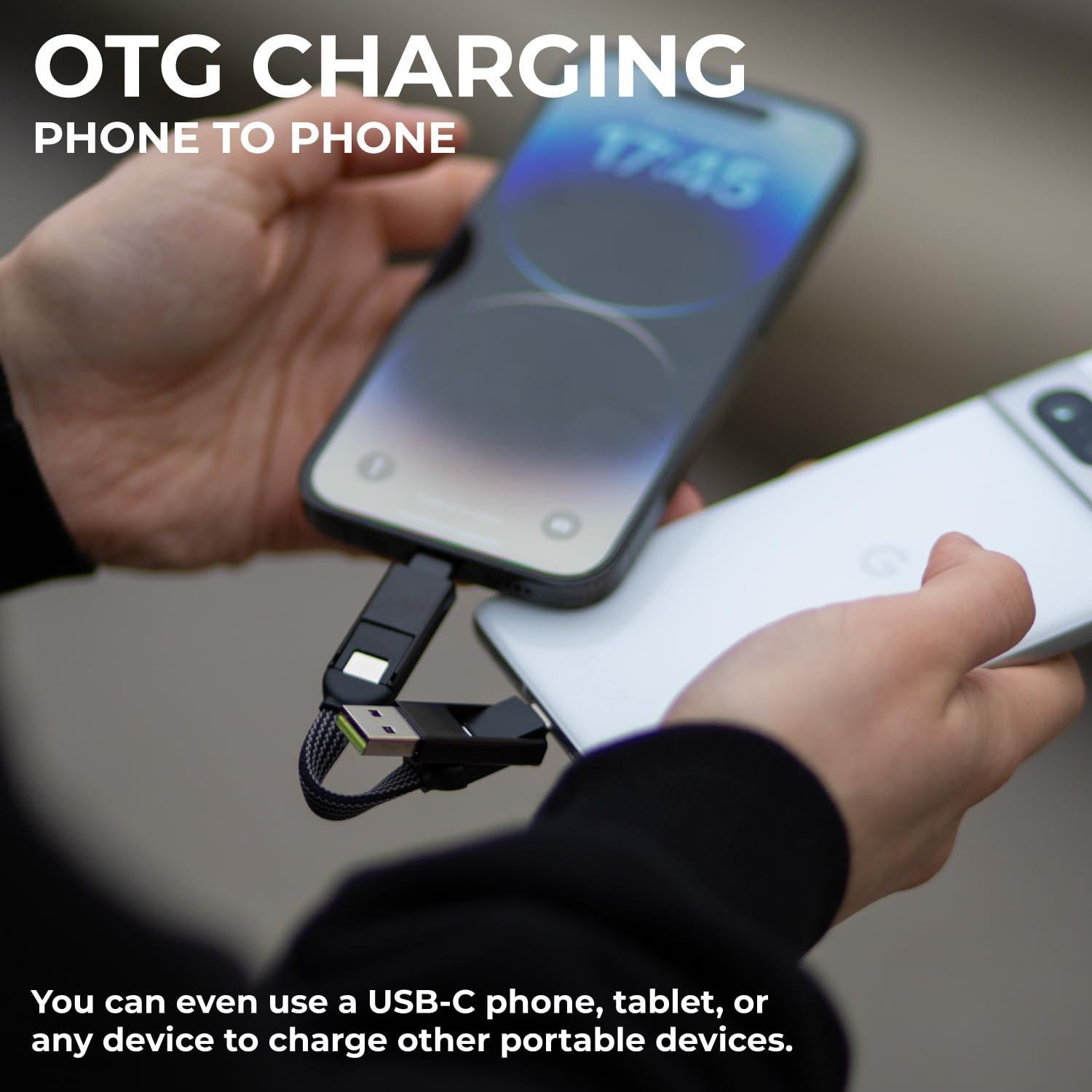 Cable de Carga 6 en 1 inCharge X Rolling Square 100W Negro