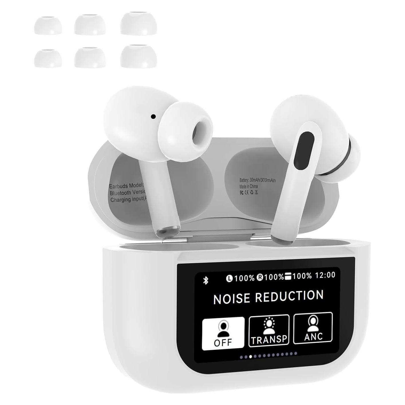 Wireless Bluetooth Ear Buds Noise Cancelling Smart Earbuds with Touch Screen Mic Deep Bass Stereo in Ear Headphones for Android Phones Working Out Gaming