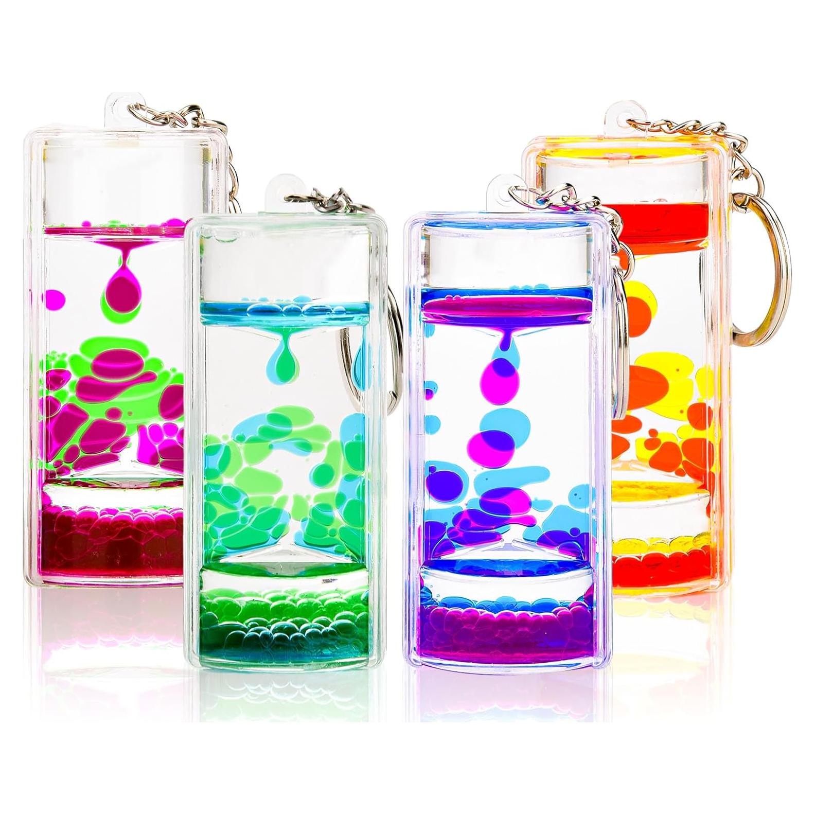 Juego de 4 llaveros de burbujas de movimiento OCTTN