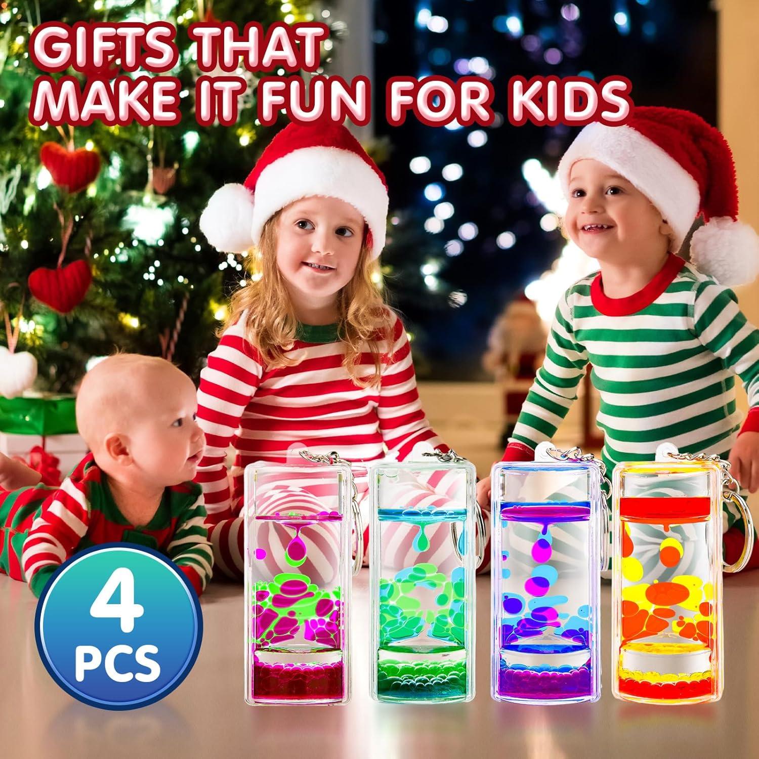 Juego de 4 llaveros de burbujas de movimiento OCTTN