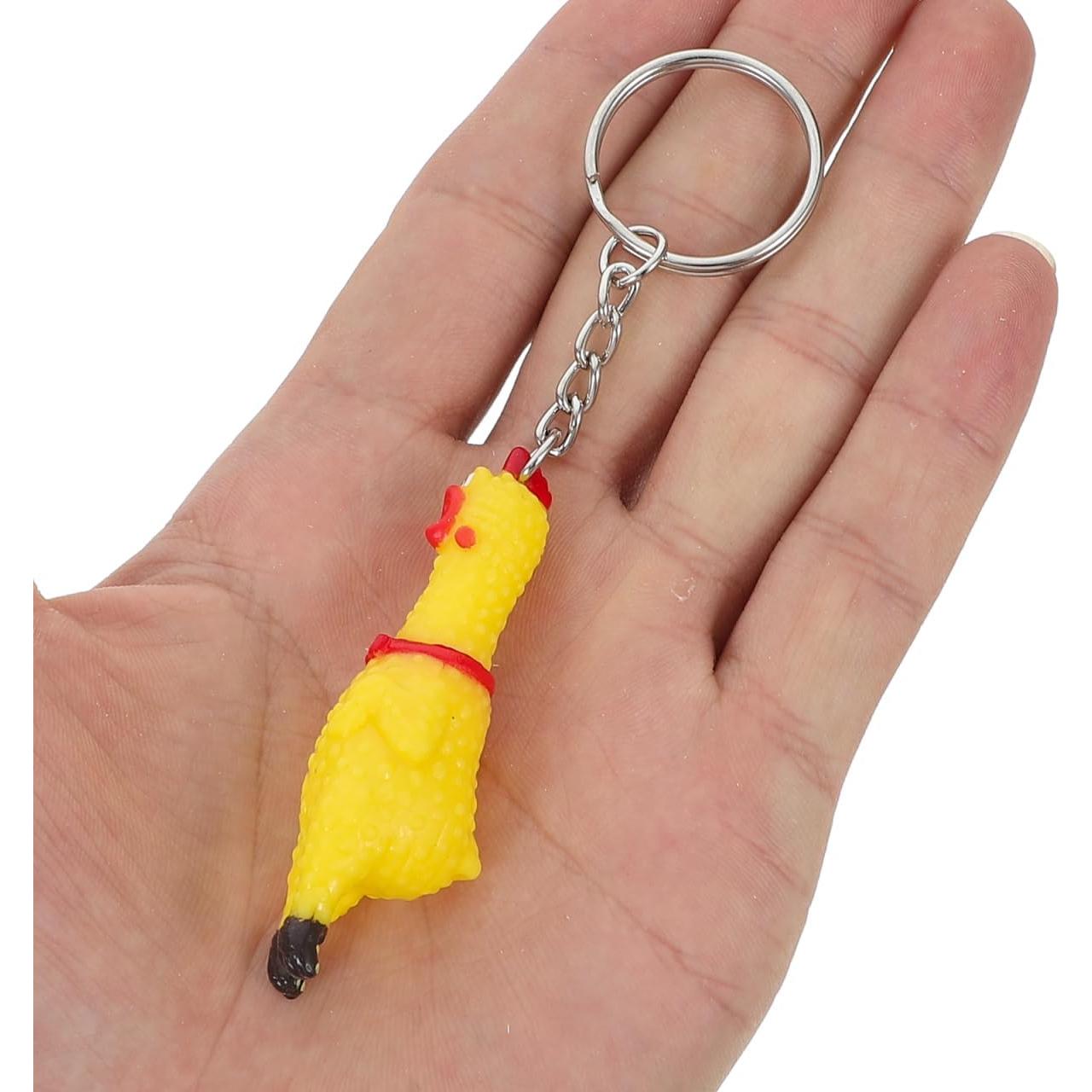 Llavero Pollo Gritón NUOBESTY - Mini Juguete Apretable Amarillo